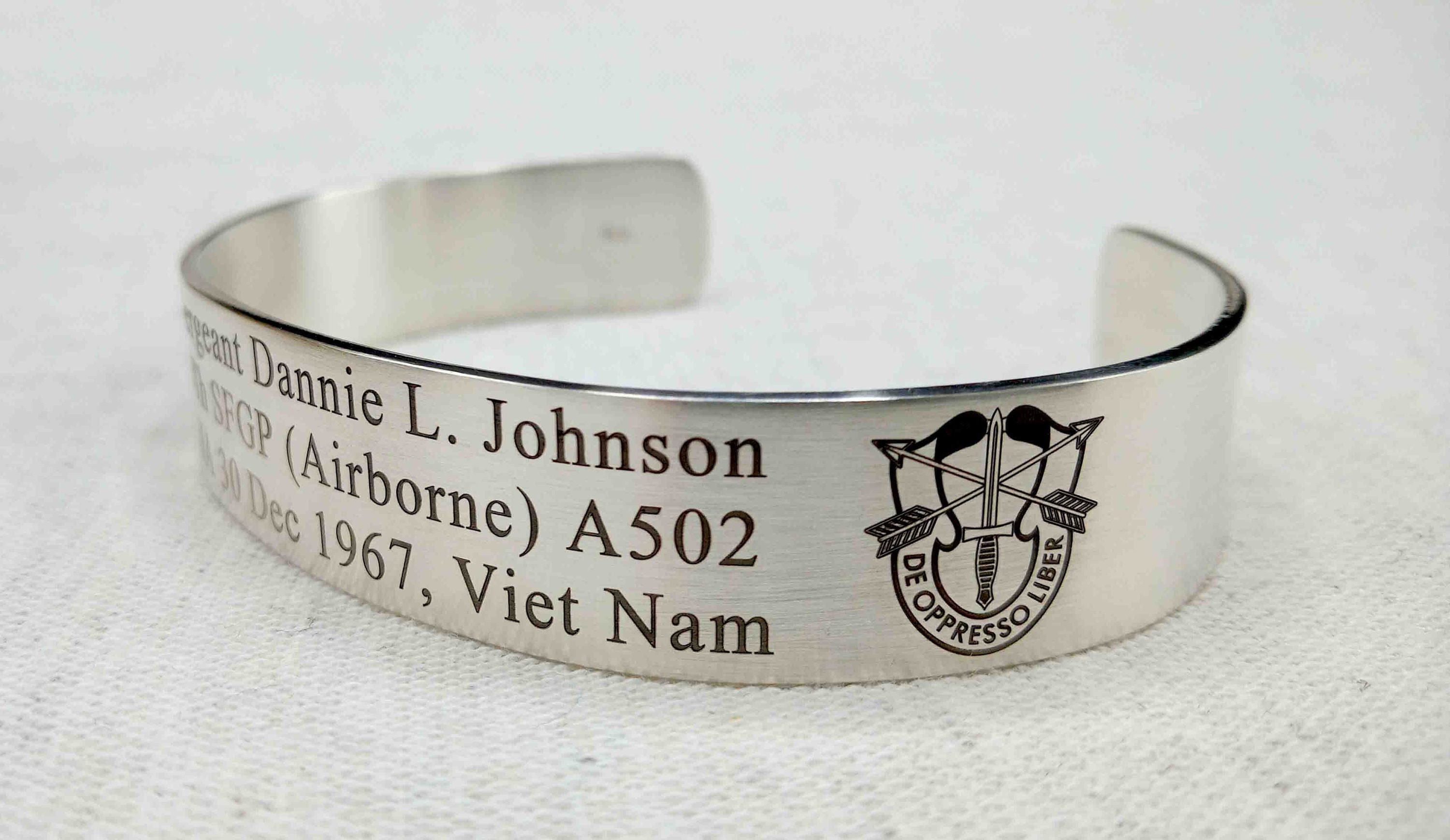 Personalized 925 Silver Remembrance Cuff for Men