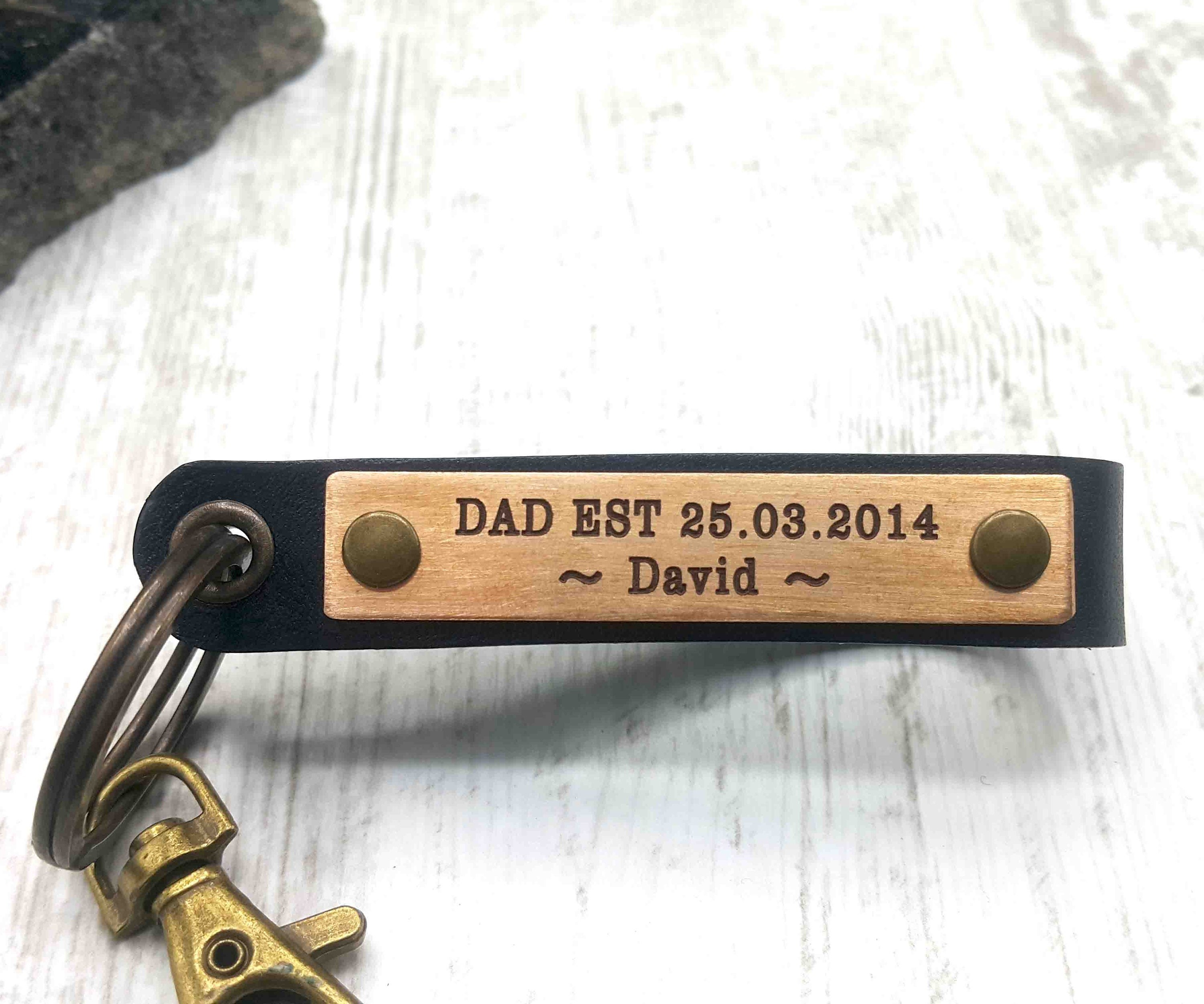 Grandparent Pregnancy Announcement Keychain, Anniversary Keychain Grandpa and Grandma Leather Keychain, Grandparent Engraved Keychain Gift