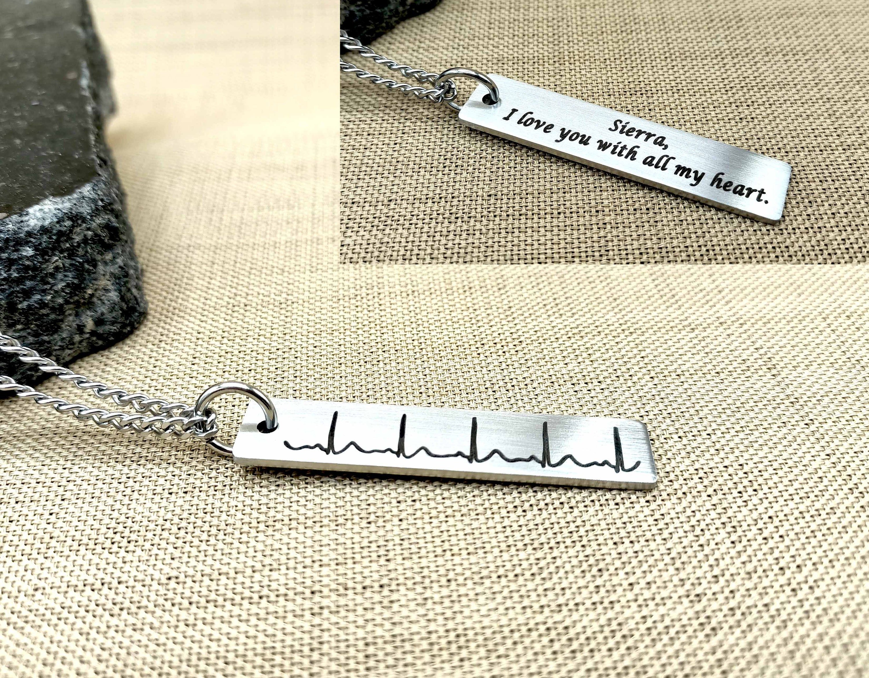 Actual Heartbeat Necklace, QR Code Necklace, New Dad Gift, First Fathers Day Gift, Gift for Mens, Pregnancy Announcement Gift