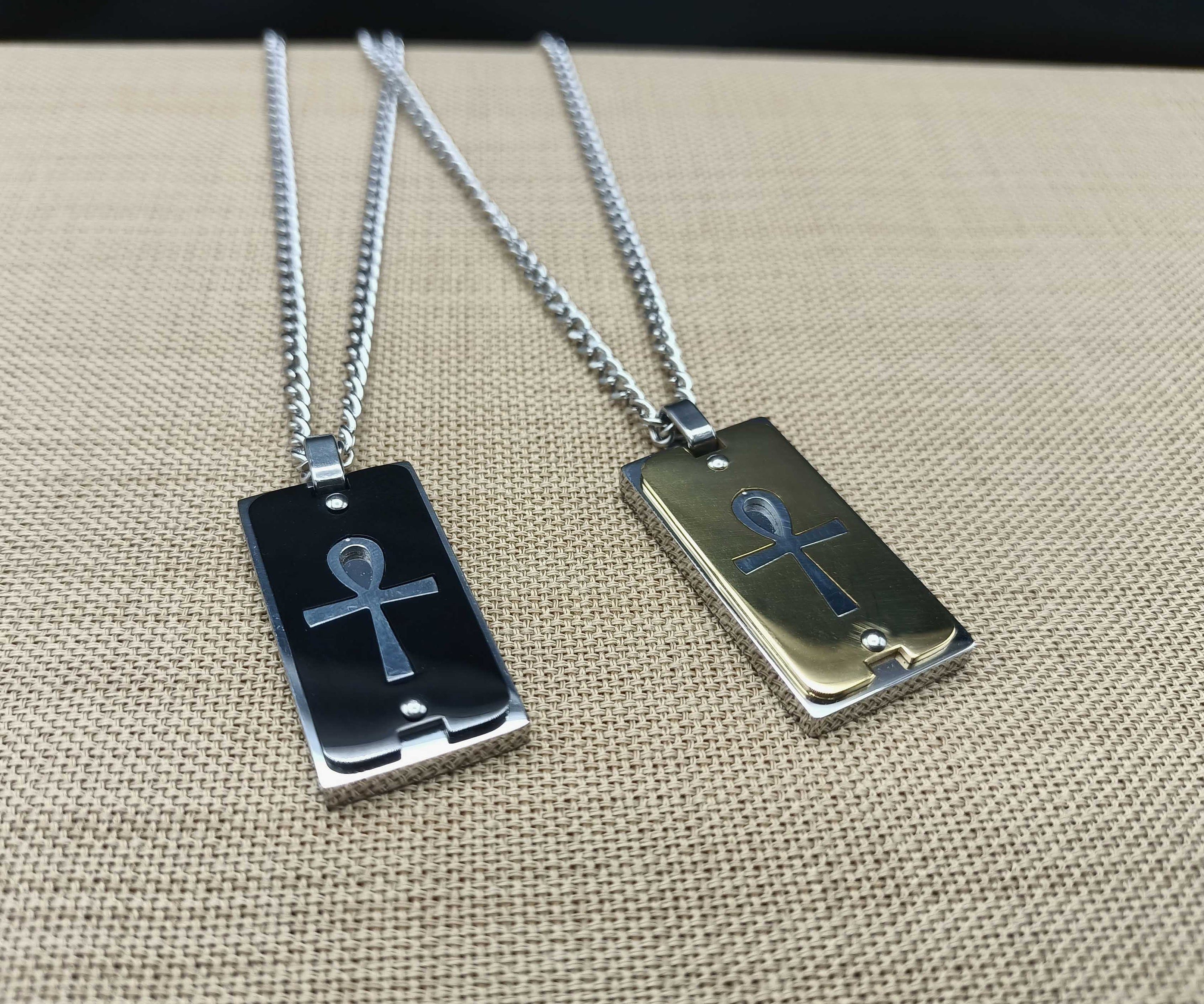 Ankh Necklace, Custom Stainless Steel Ank Jewelry, Waterproof Men Necklace, Ankh Cross, Egyptian Ankh Pendant Necklace