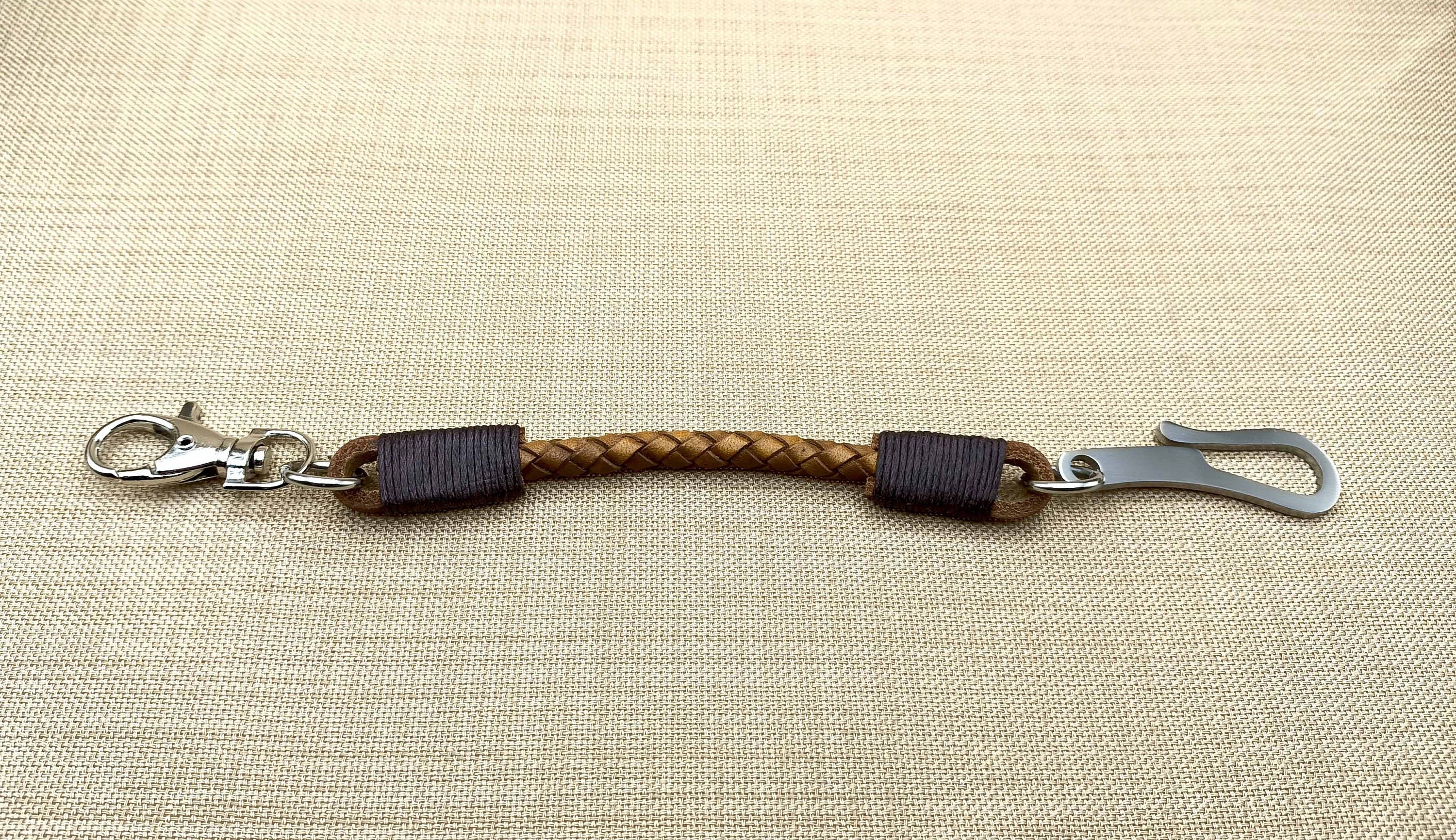 Rugged Loop – Braided Leather Wallet Lanyard with Steel Hook