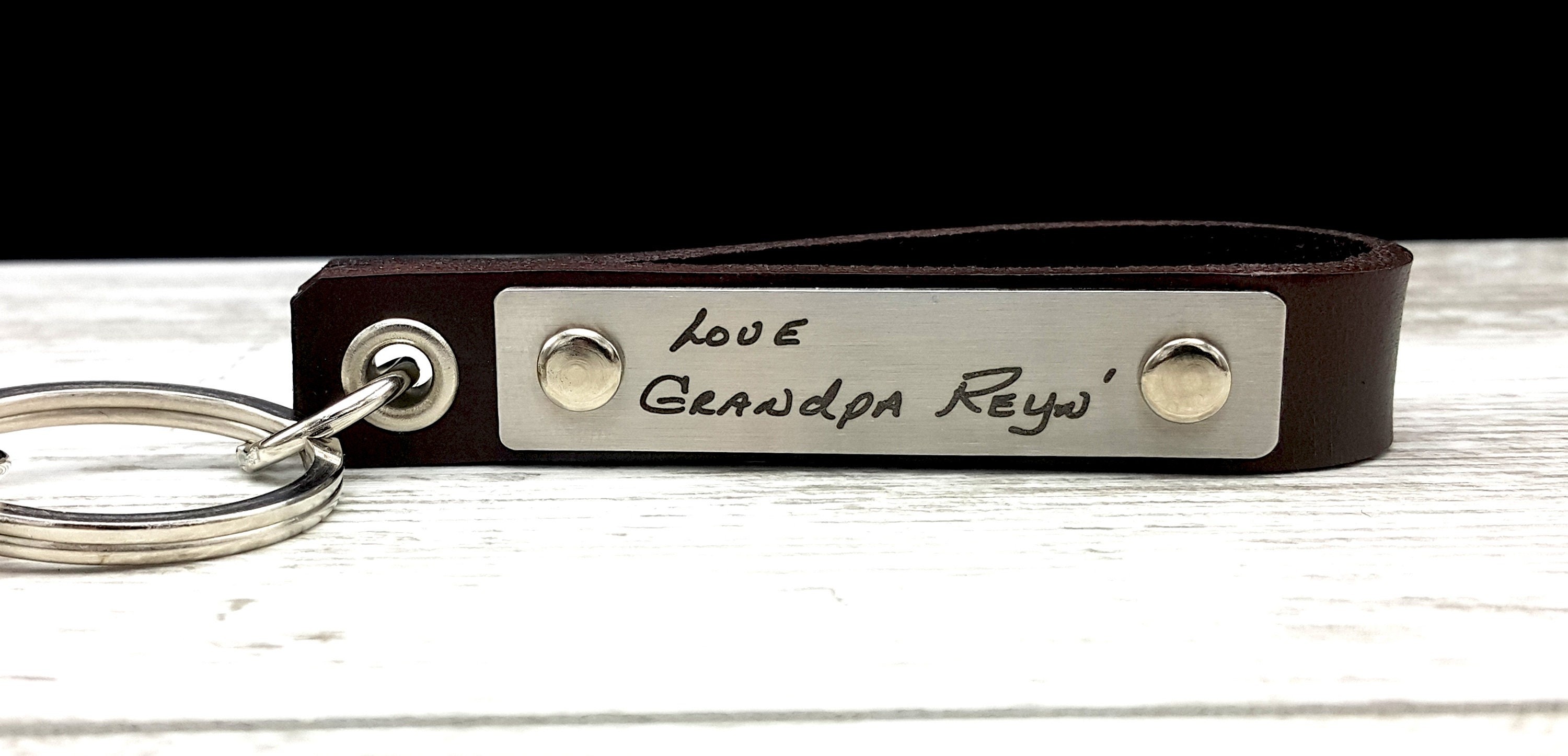 Personalized Handwriting & Voice Keychain – Leather Gift