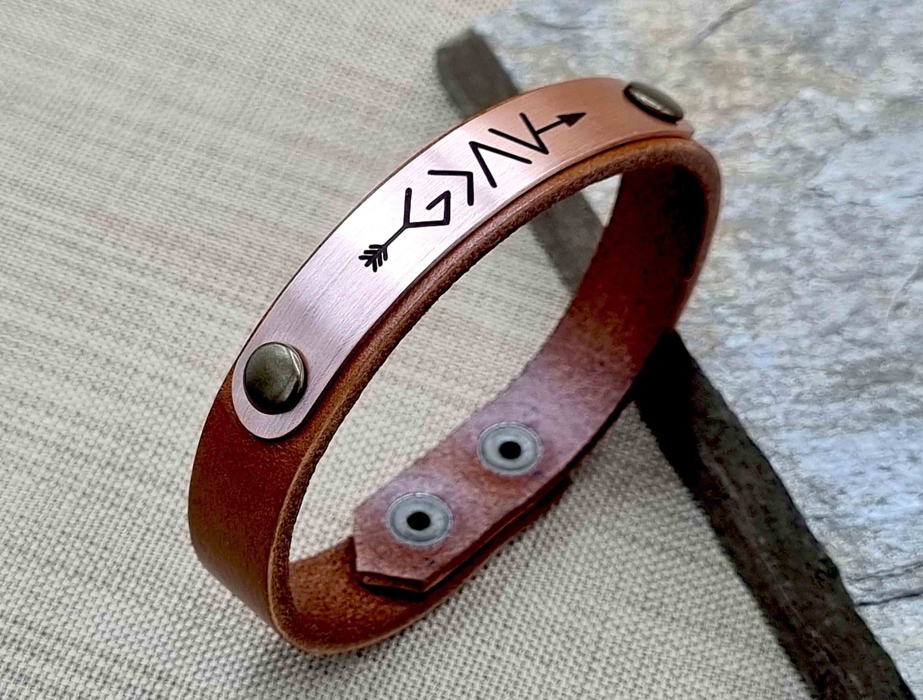 God is Greater Than Highs & Lows Bracelet, Leather Faith Jewelry, Christian Gift, Religious Wristband, Scripture Bracelet