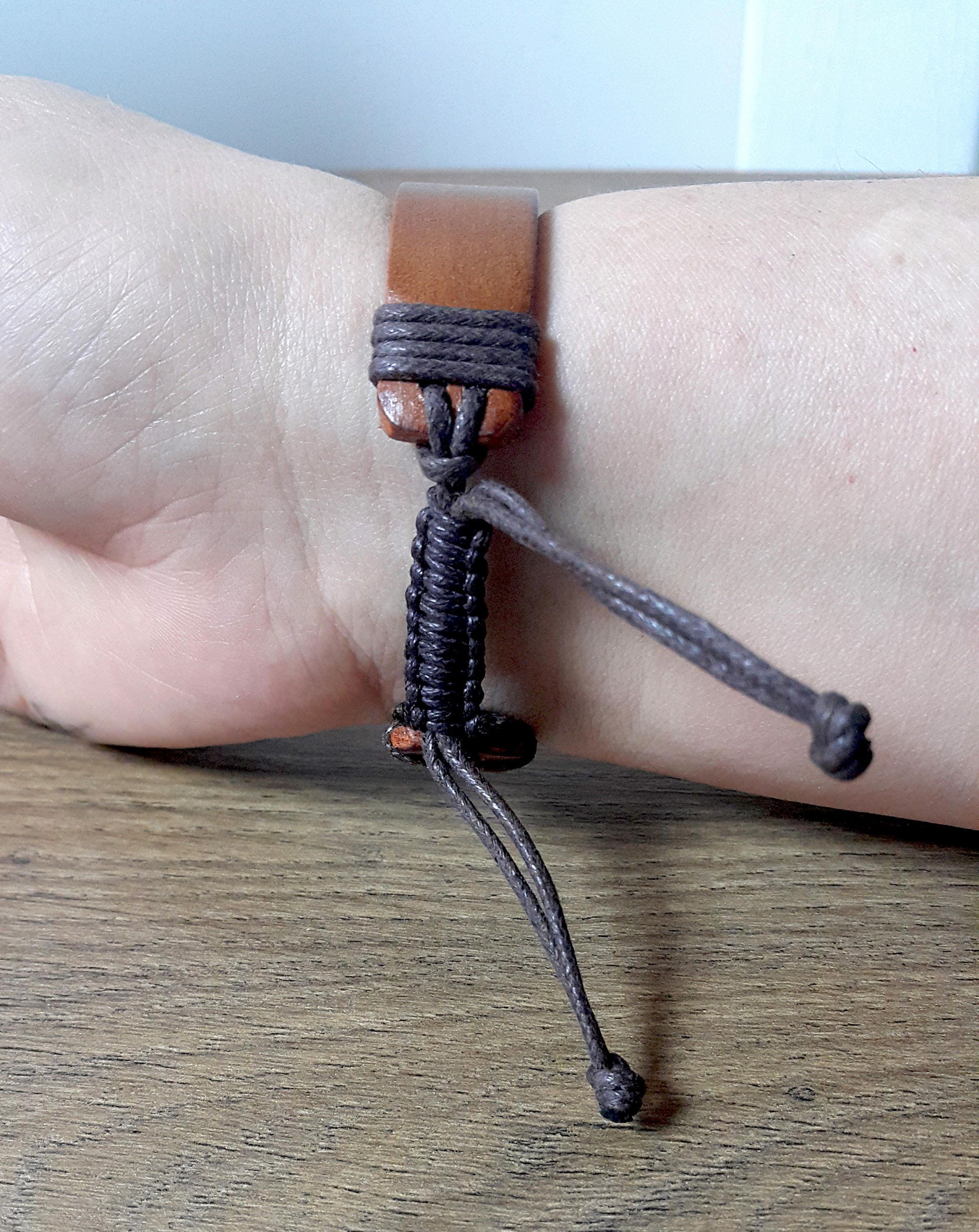 Personalized Cross Engraved Adjustable Leather Bracelet, Bible Verse Bracelet, Christian Gift, Religious Gift, Gift for Husband Gift