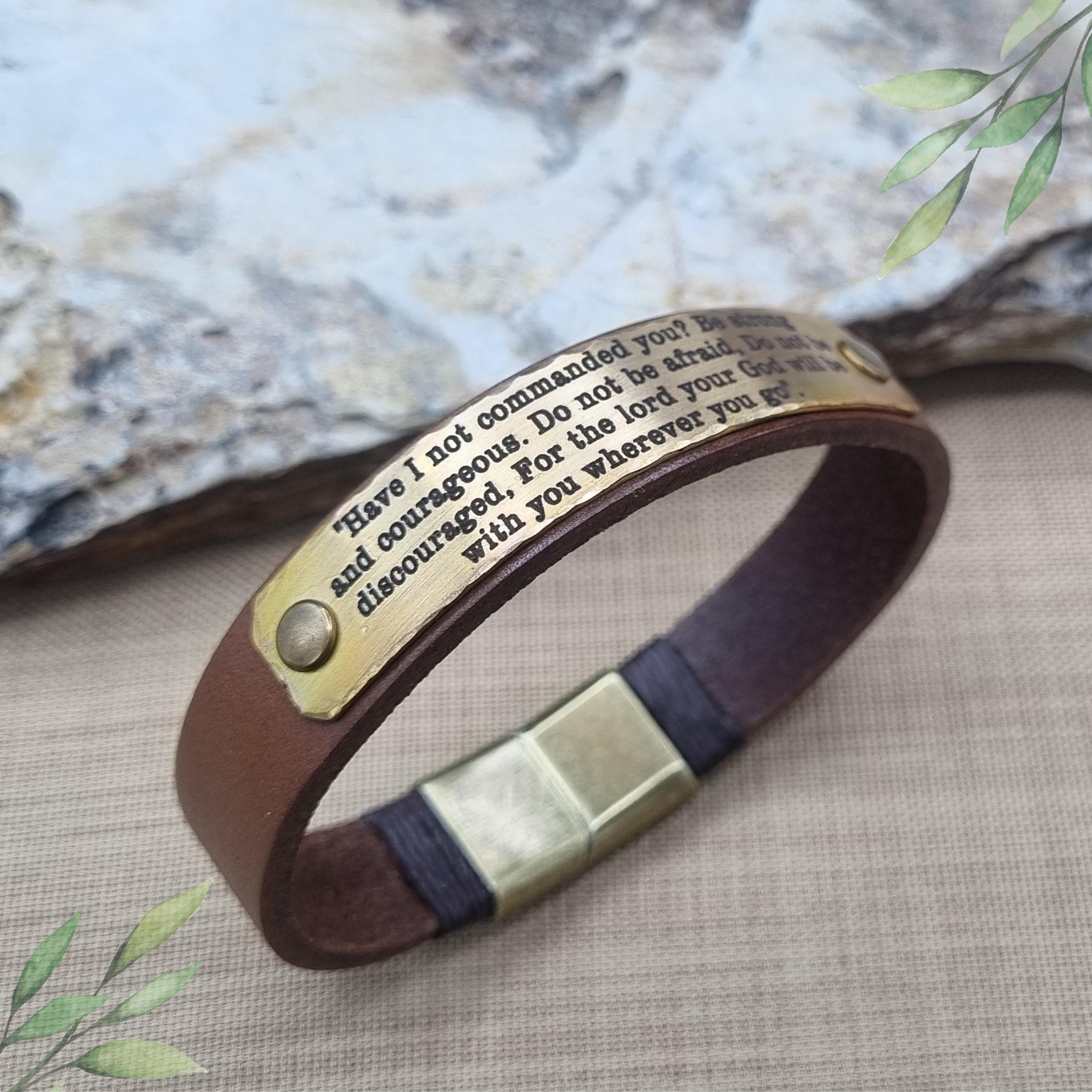Customizable Personalized Bible Verse Bracelet - Engraved Scripture Bracelet - Copper Jewelry - Christian Gifts - Religious Gift for Mens