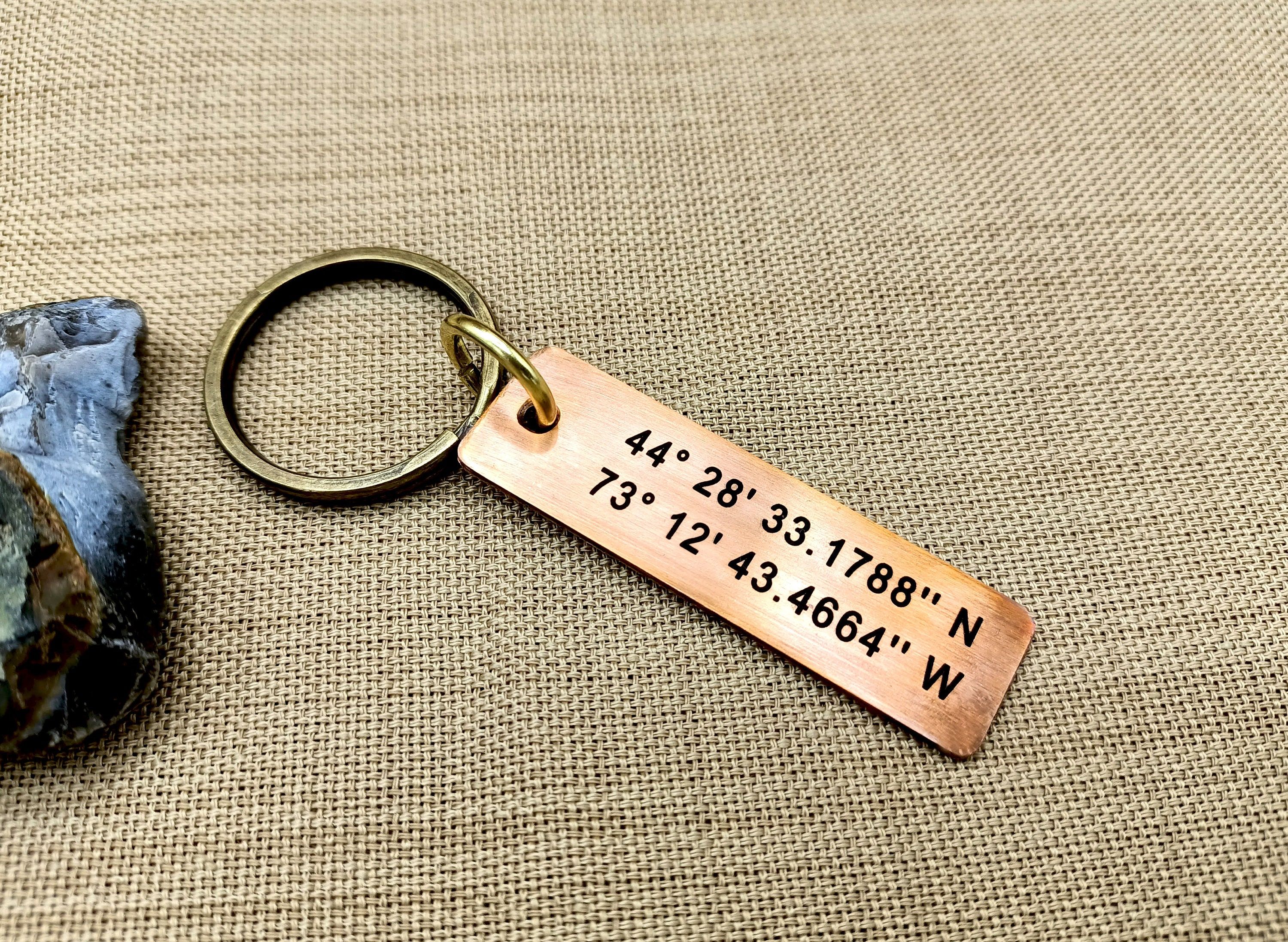 7th Anniversary Copper Gifts, Copper Morse Code Keychain,  Customized Secret Message Morse Code Key Chain, 7th Wedding Anniversary Keychain