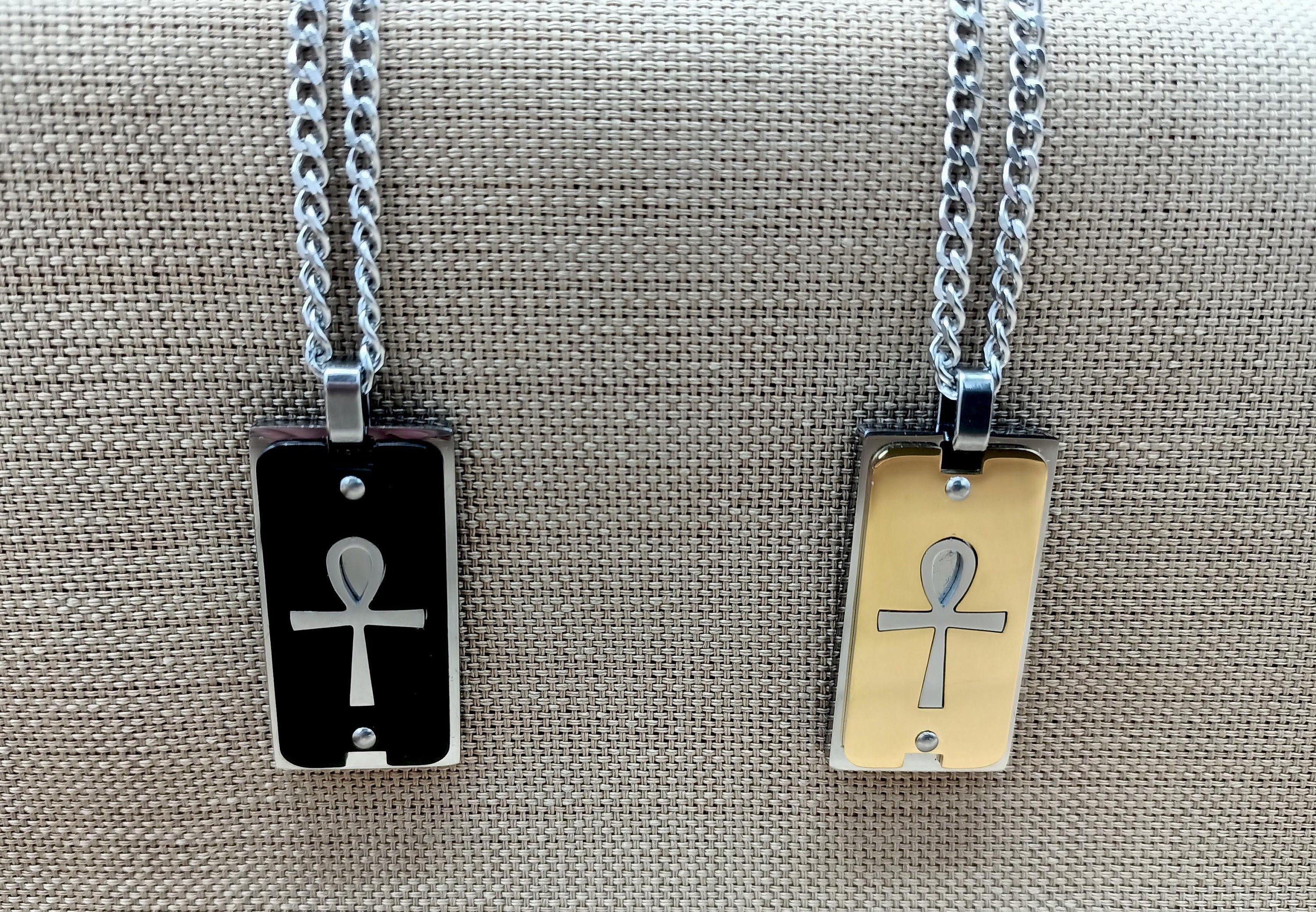 Ankh Necklace, Custom Stainless Steel Ank Jewelry, Waterproof Men Necklace, Ankh Cross, Egyptian Ankh Pendant Necklace