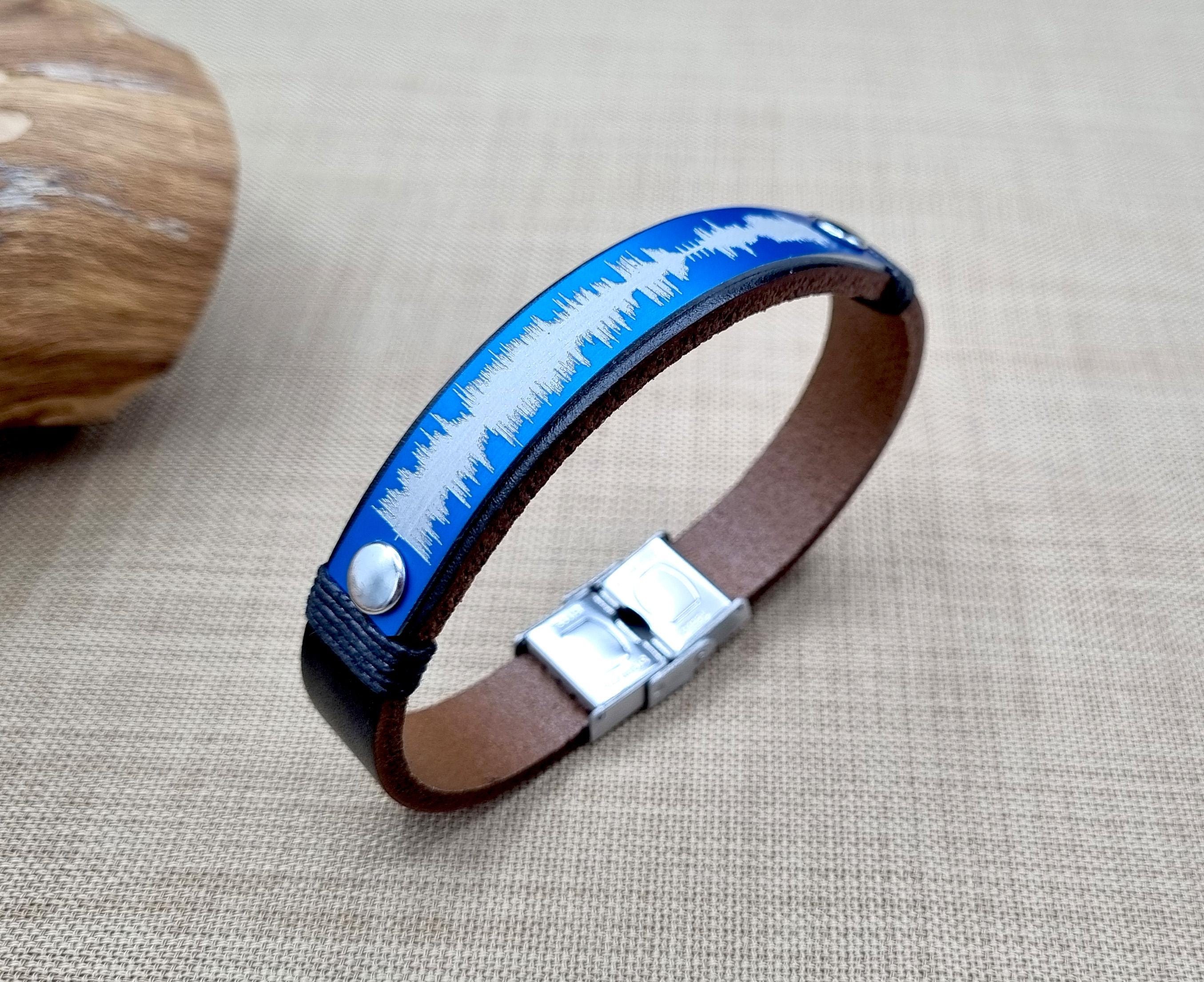 Personalized Soundwave Bracelet, Actual Voice Message link QR Code