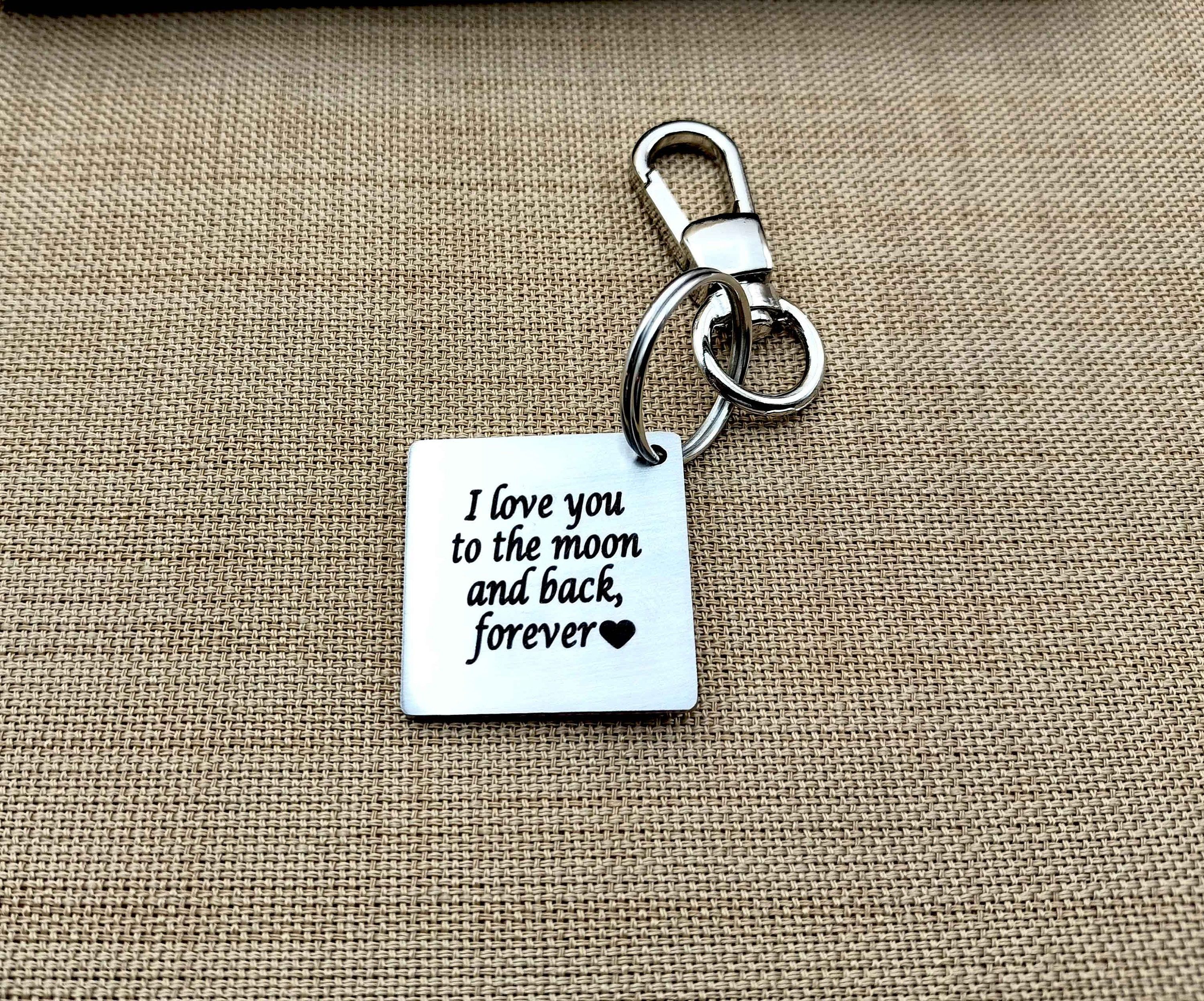 Personalized Thumbprint Keychain, Square Stainless Steel Fingerprint Keychain, Signature Keychain, Memorial Keychain for Christmas Gift