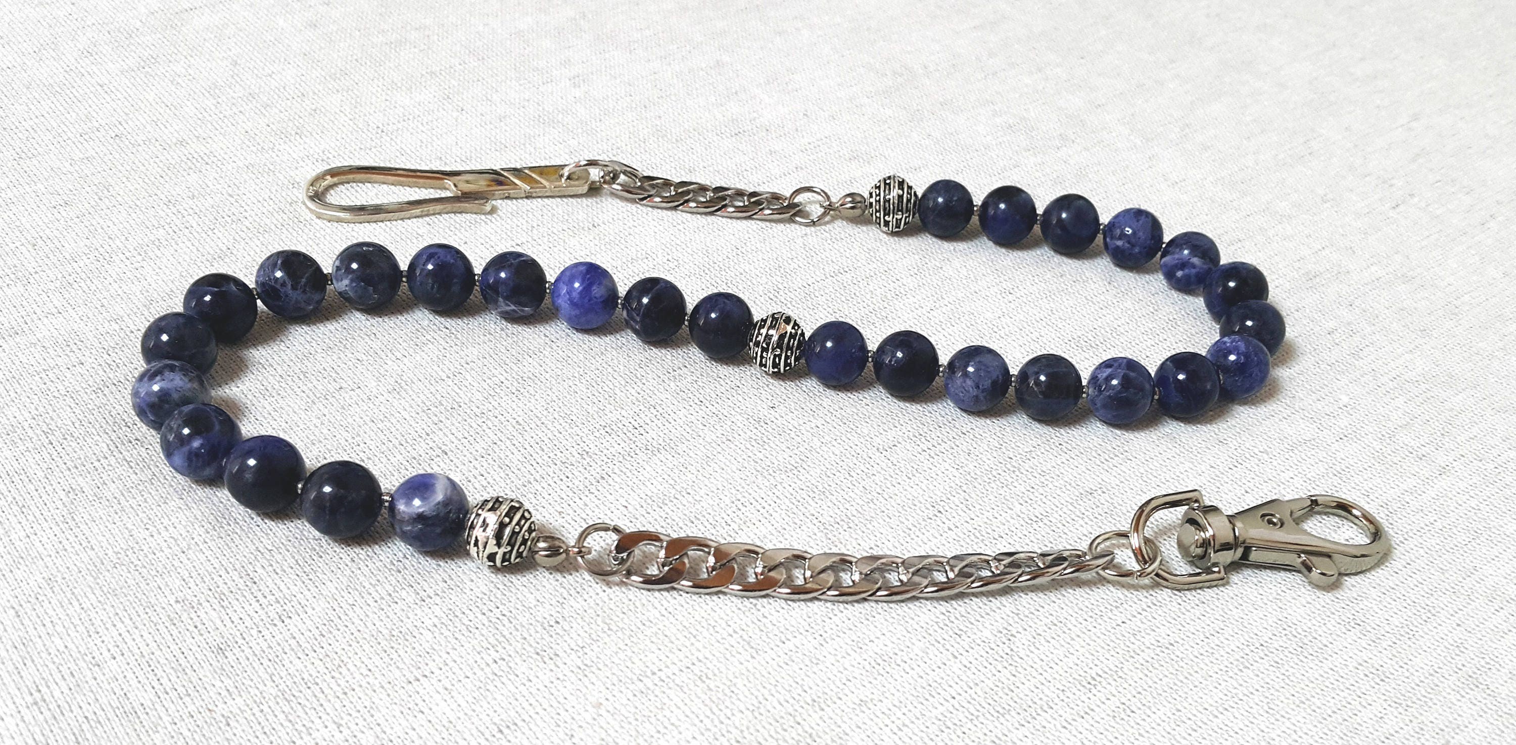 Deep Clarity – Blue Sodalite Wallet Chain with 925 Silver