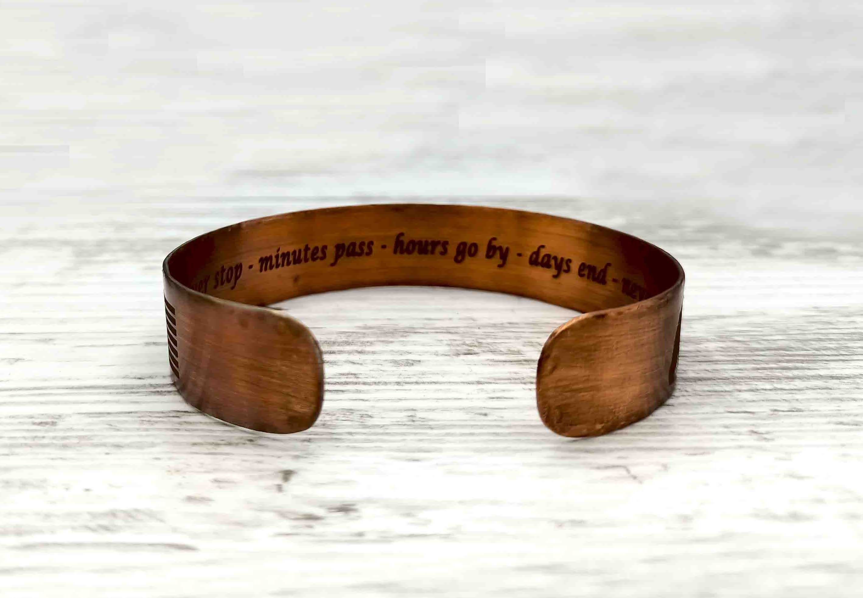 Copper Cuff Memorial Bracelet, Veteran Gifts, Military Gifts, Copper Bracelet, Remembrance Gifts for Men for Womens