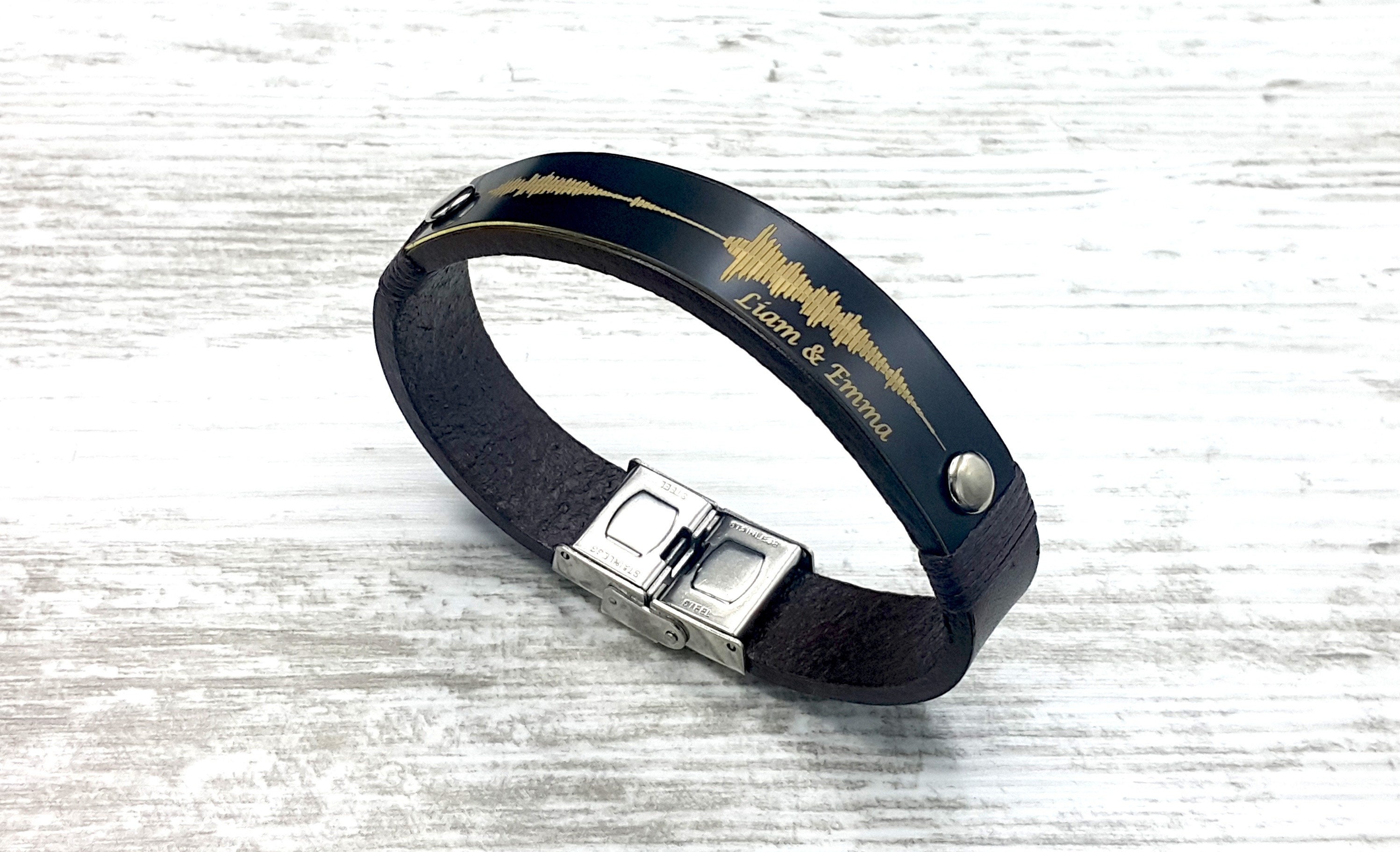Personalized Soundwave Bracelet, Actual Voice Message link QR Code