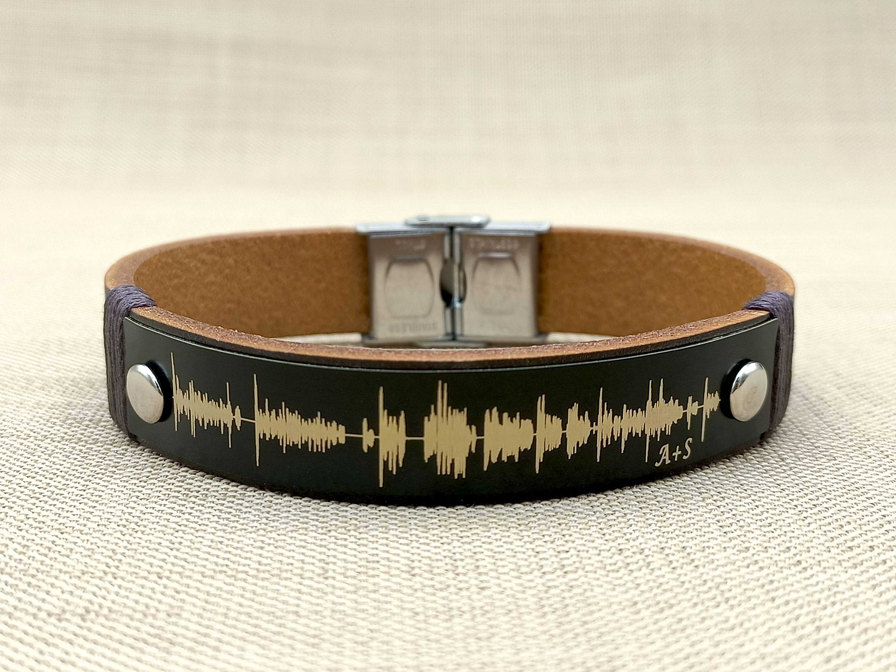 Personalized Soundwave Bracelet, Actual Voice Message link QR Code