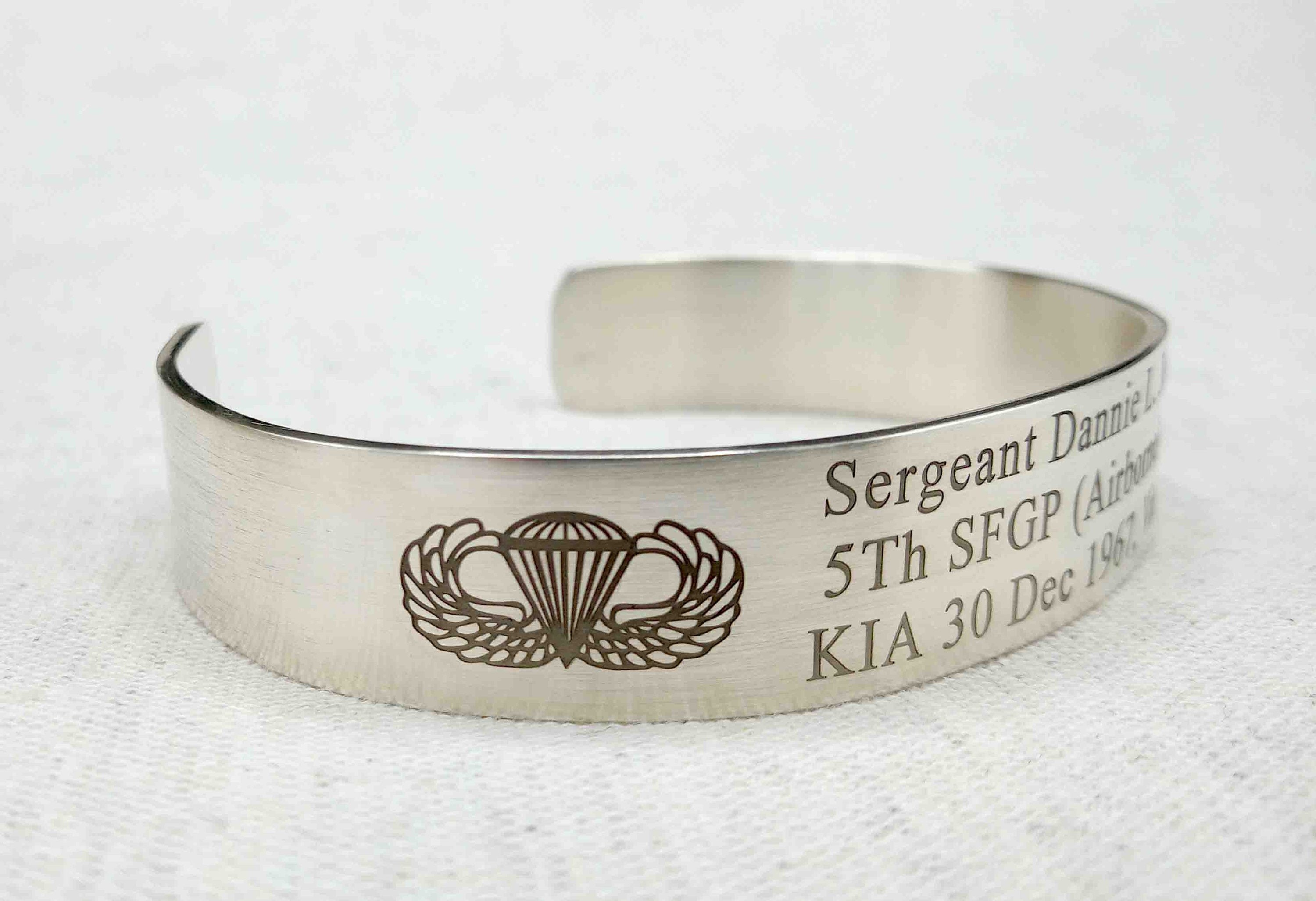 Personalized 925 Silver Remembrance Cuff for Men