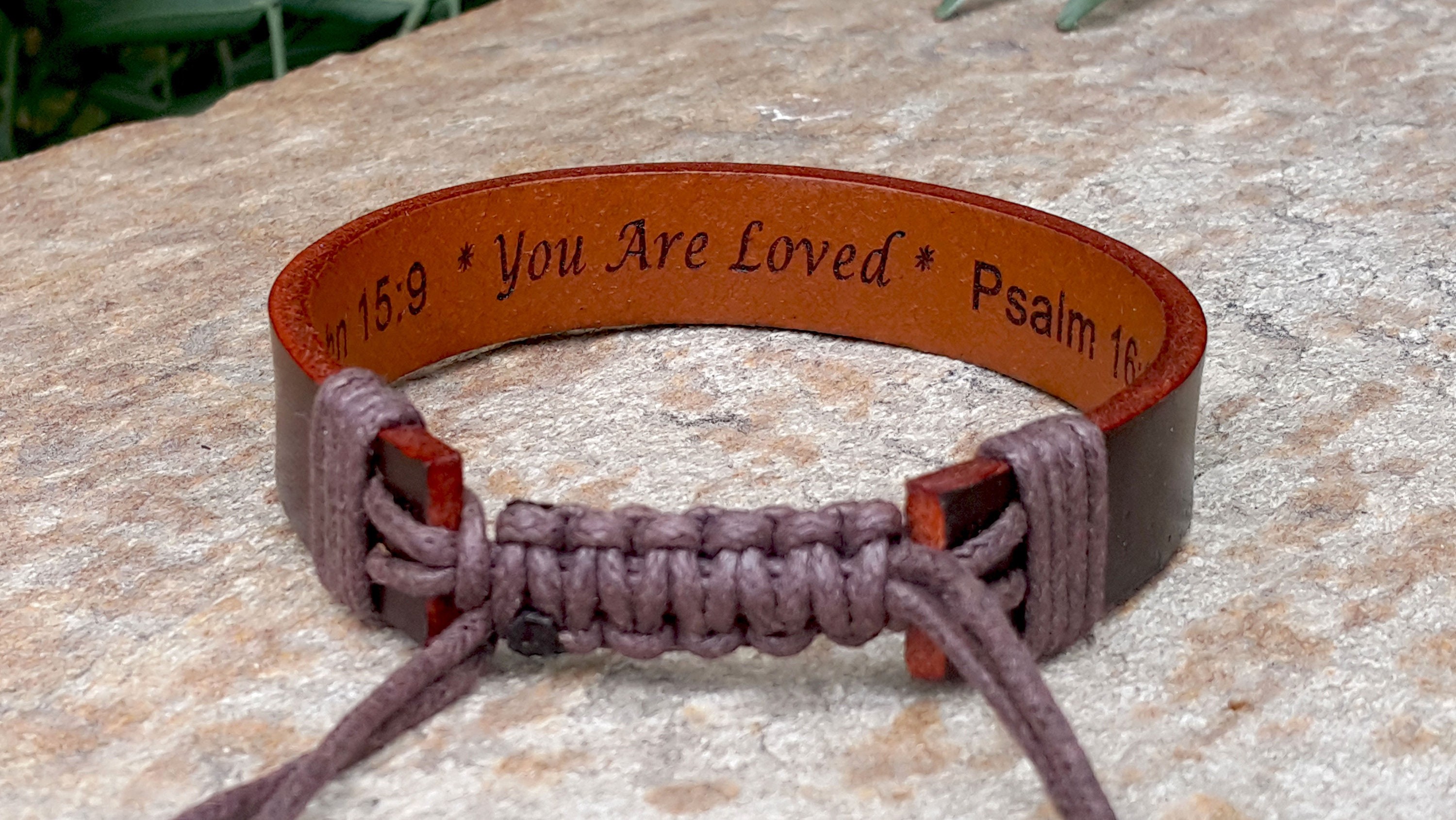 Personalized Cross Engraved Adjustable Leather Bracelet, Bible Verse Bracelet, Christian Gift, Religious Gift, Gift for Husband Gift