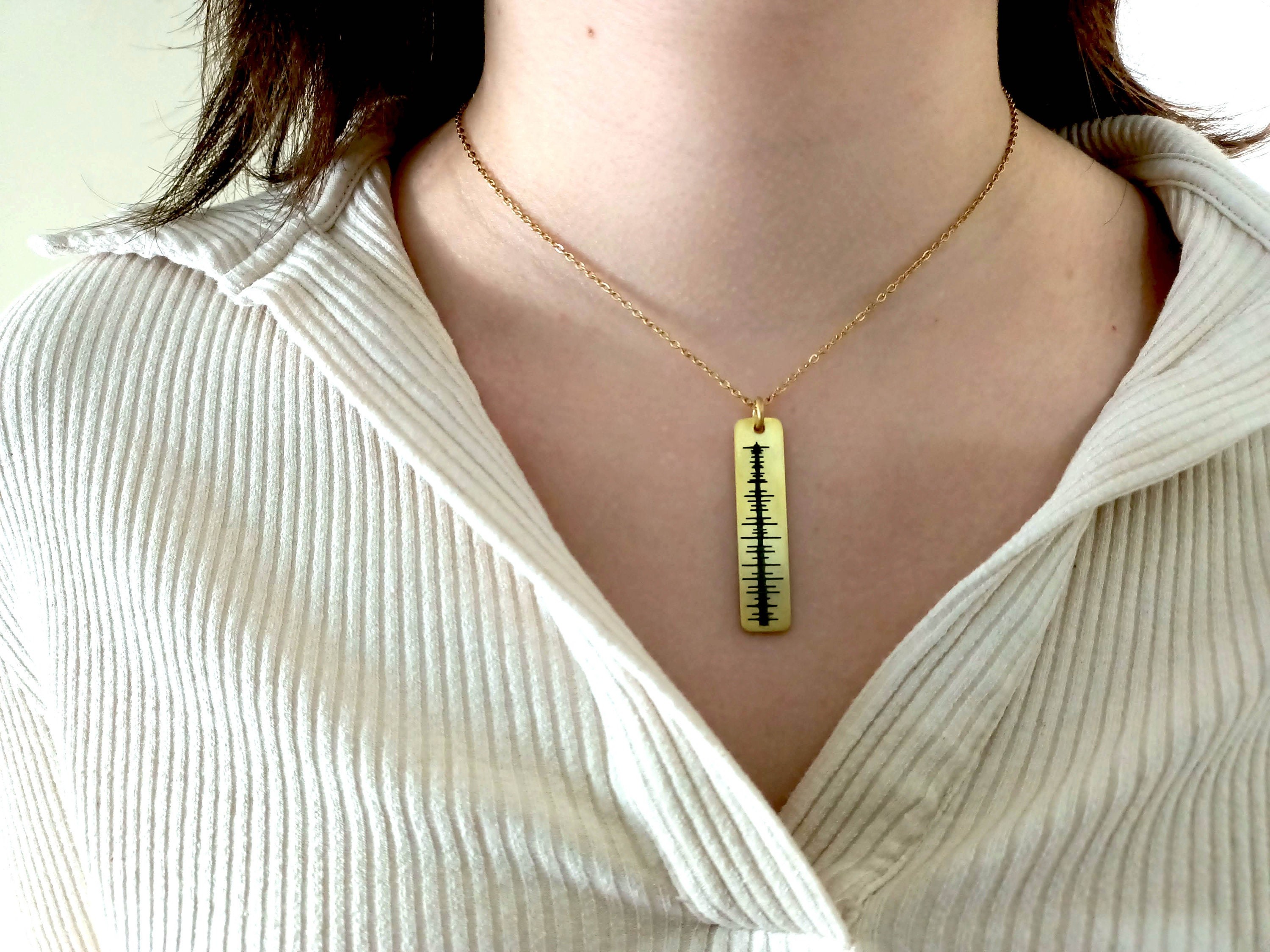 925 Silver QR Soundwave Necklace – Personalized Gift