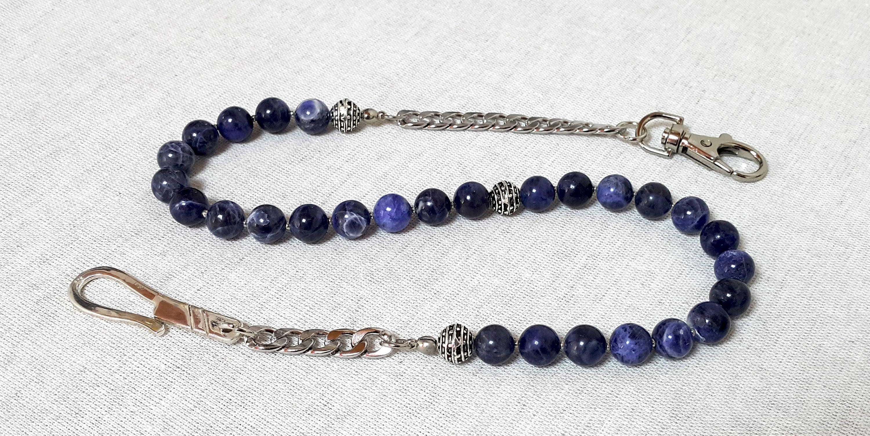 Deep Clarity – Blue Sodalite Wallet Chain with 925 Silver