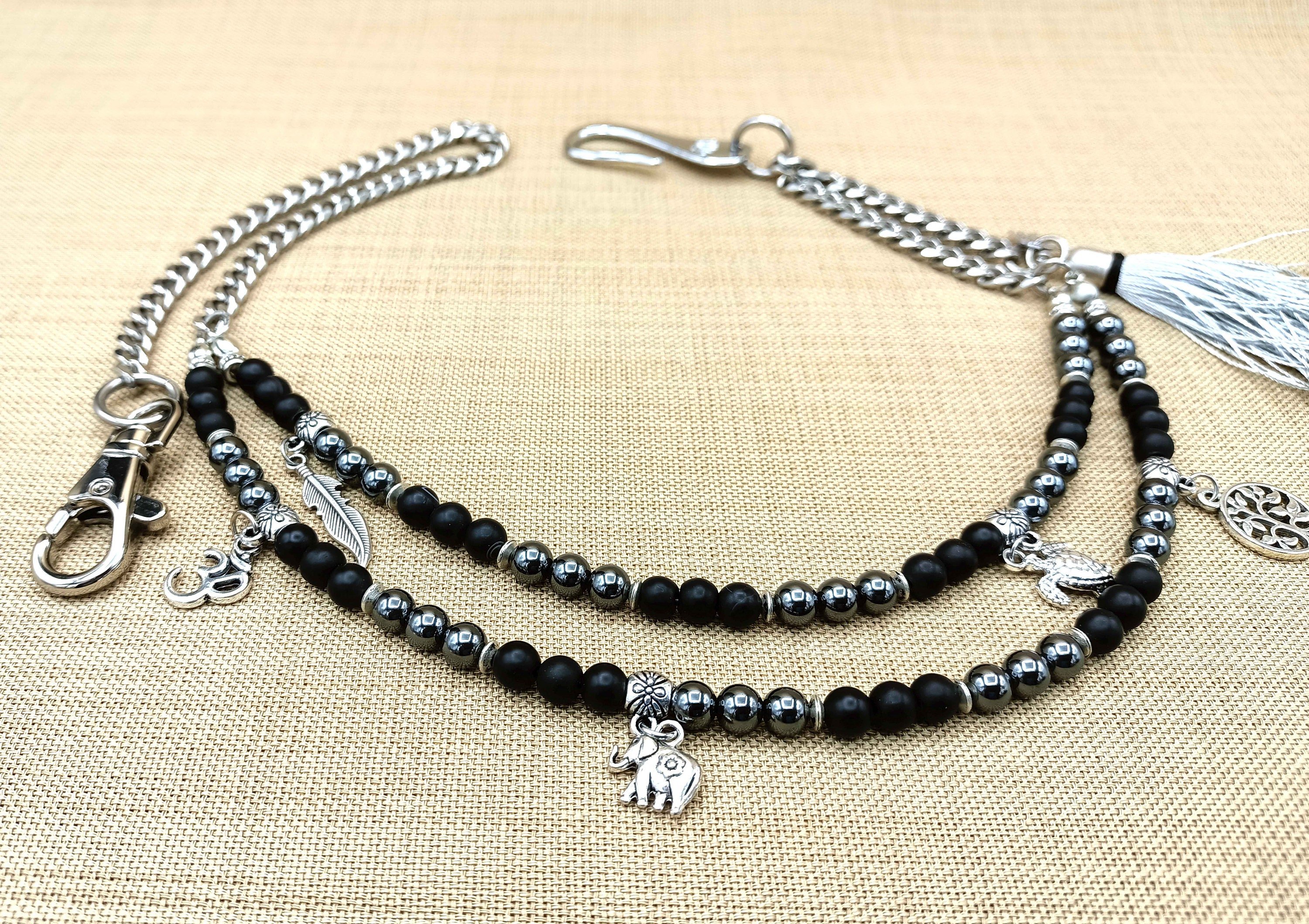 Sacred Flow – Double Strand Silver Wallet Chain for Men