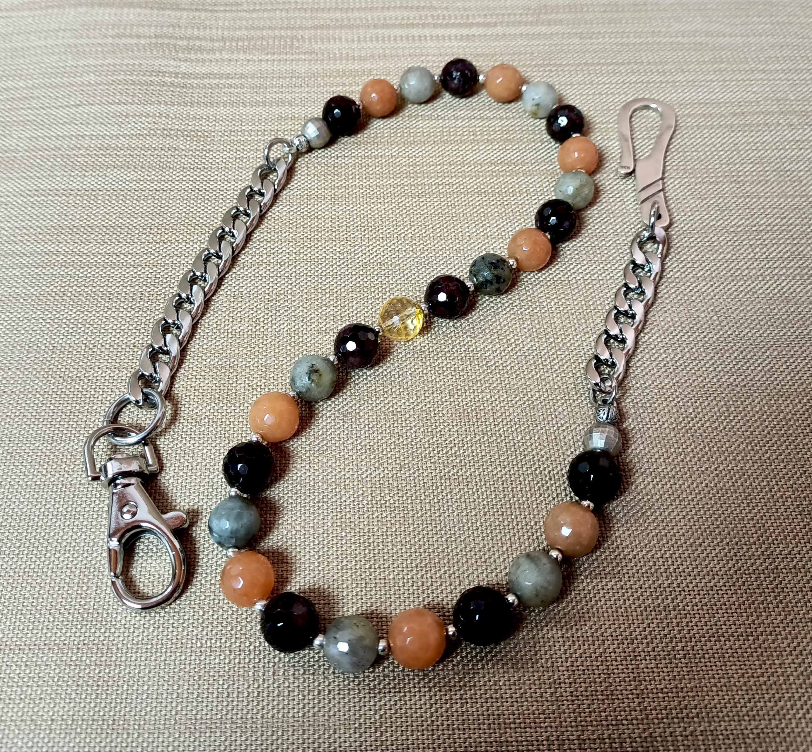 Elemental Core – Gemstone Wallet Chain with 925 Silver