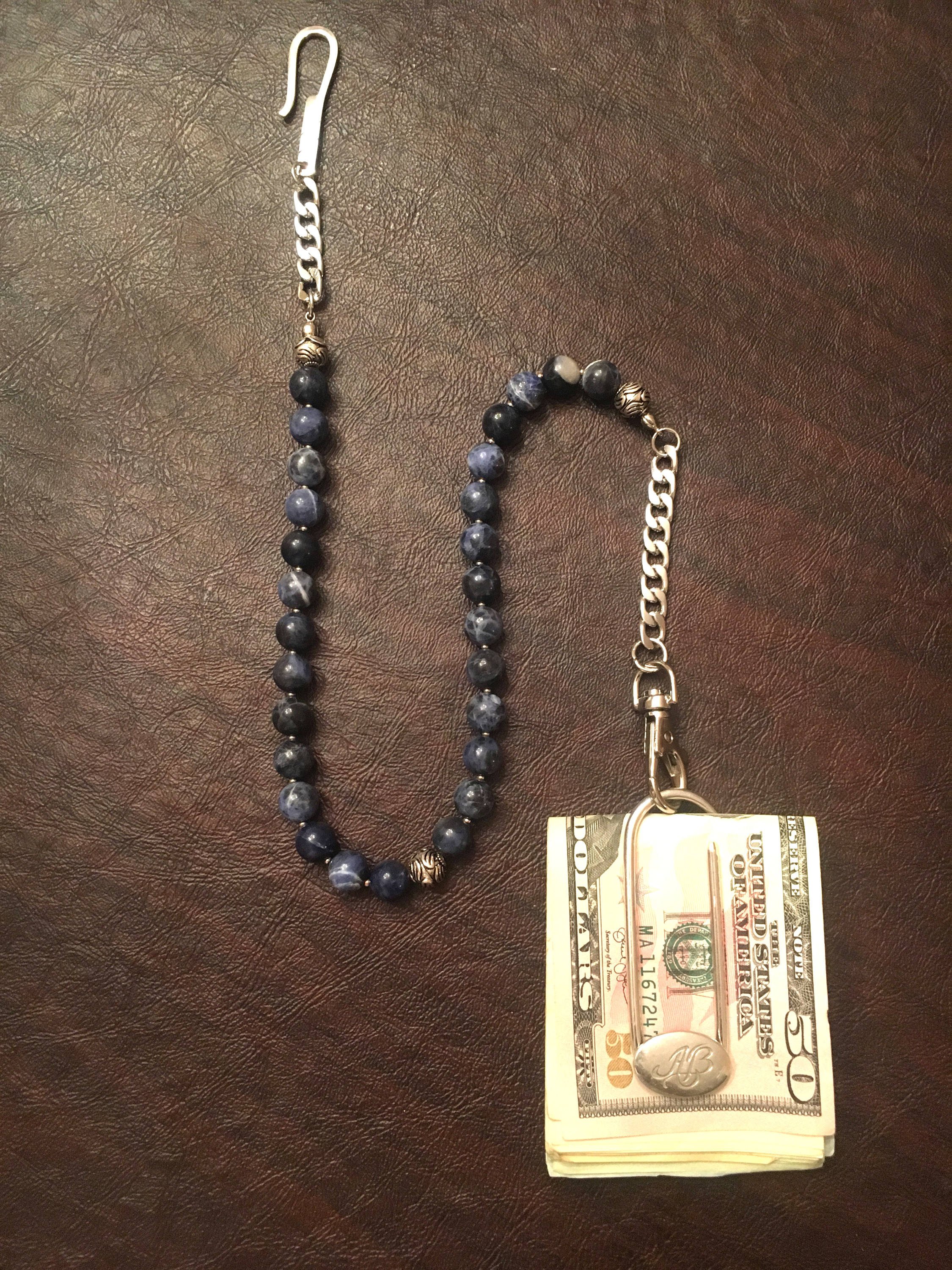 Deep Clarity – Blue Sodalite Wallet Chain with 925 Silver