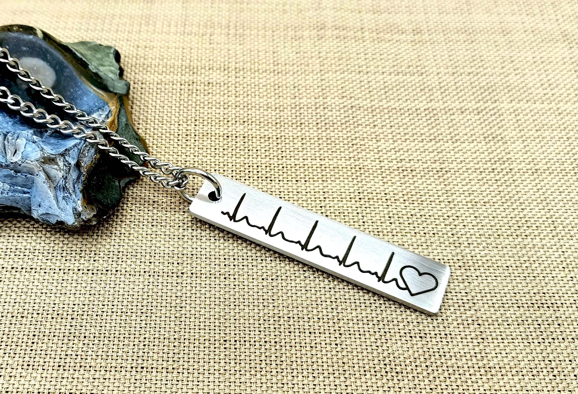 Actual Heartbeat Necklace, QR Code Necklace, New Dad Gift, First Fathers Day Gift, Gift for Mens, Pregnancy Announcement Gift