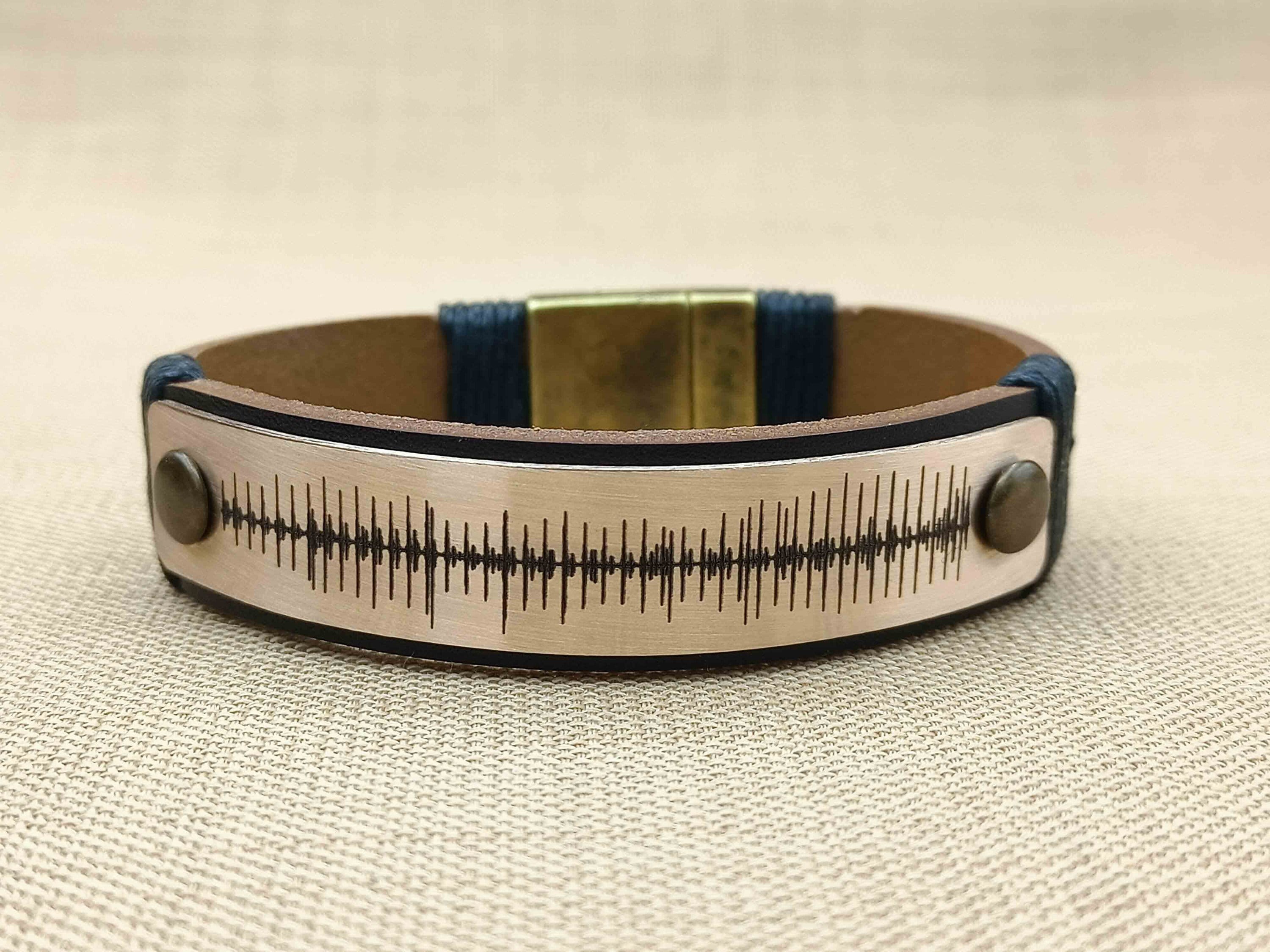 8th Anniversary Bronze Bracelet with Voice or Song QR