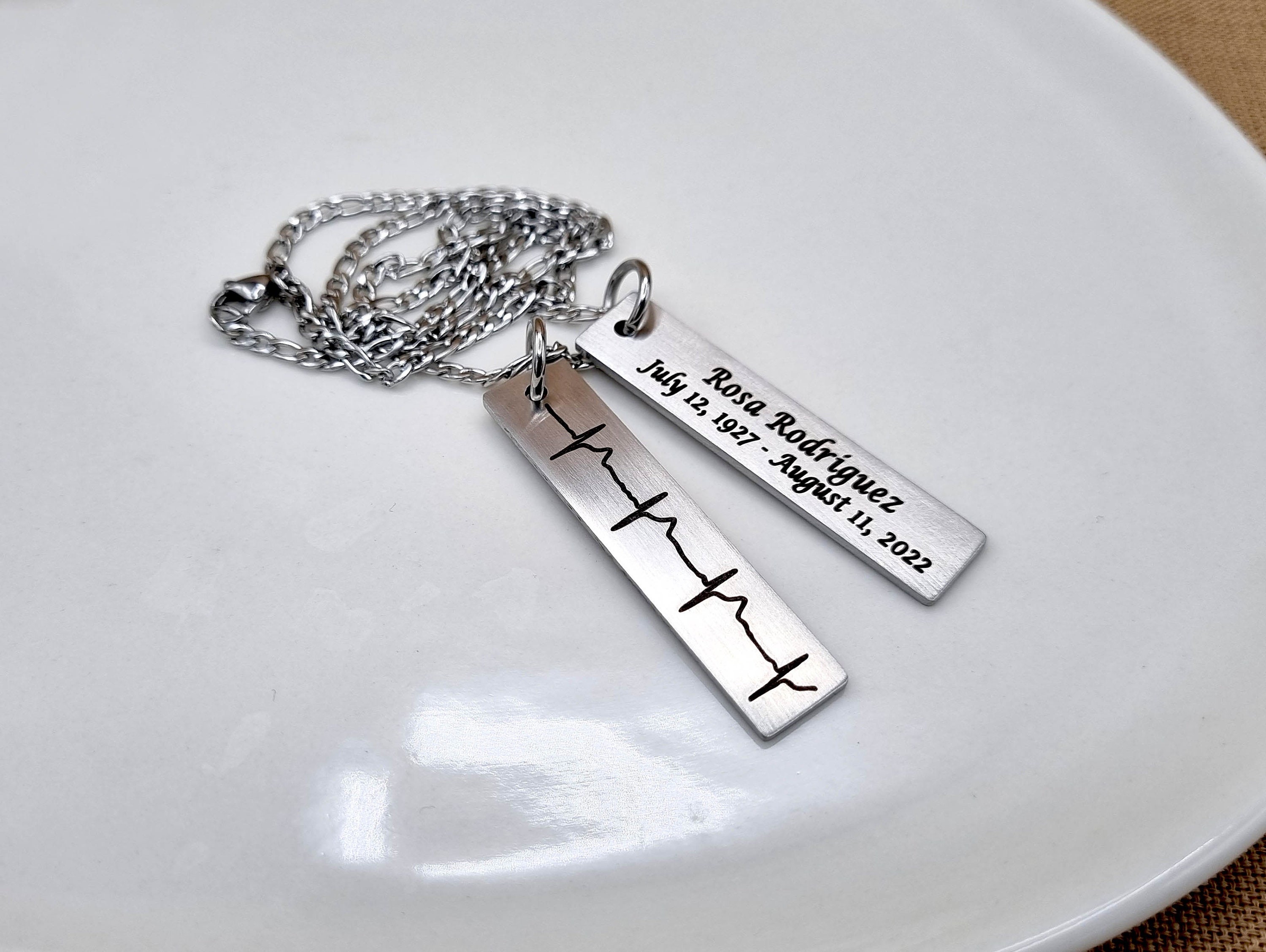 Actual Heartbeat Necklace, QR Code Necklace, New Dad Gift, First Fathers Day Gift, Gift for Mens, Pregnancy Announcement Gift
