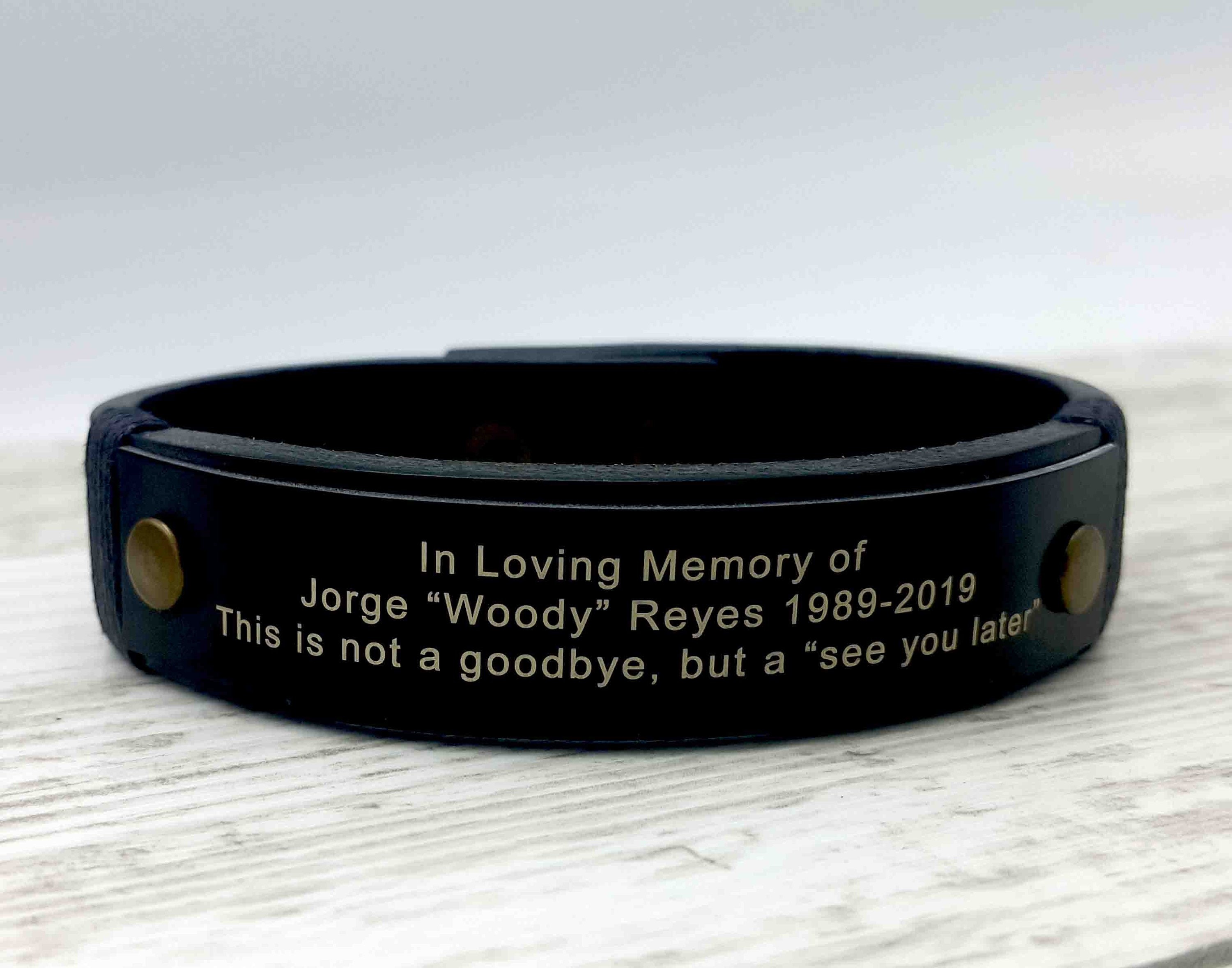 Custom Coordinates Leather Bracelet for Him | Latitude and Longitude Engraving