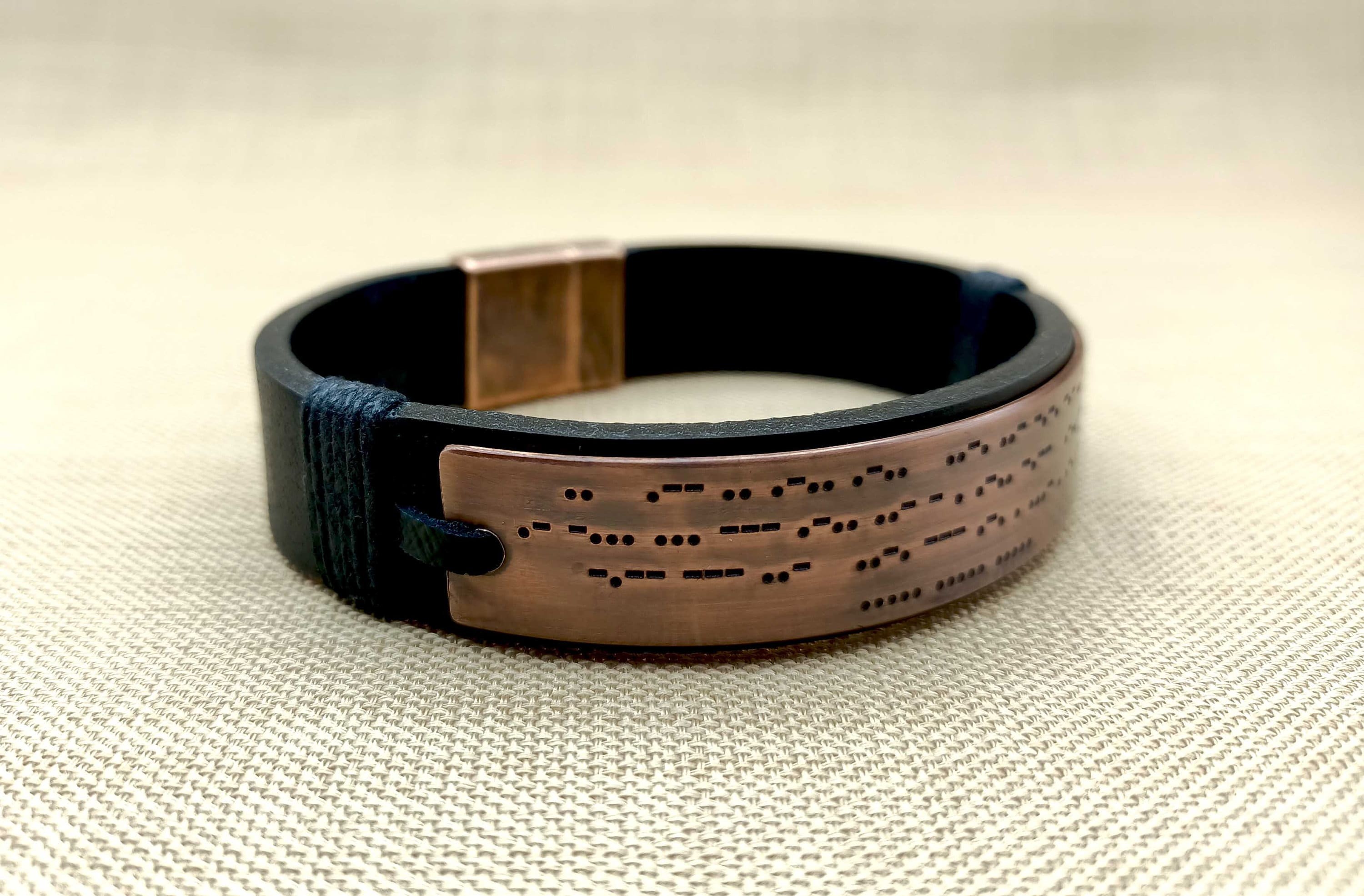 Custom Morse Code Bracelet, I Love You Bracelet, Father's Day Gift for Husband, 7th Anniversary Gift for Men, Personalized Copper Jewelry