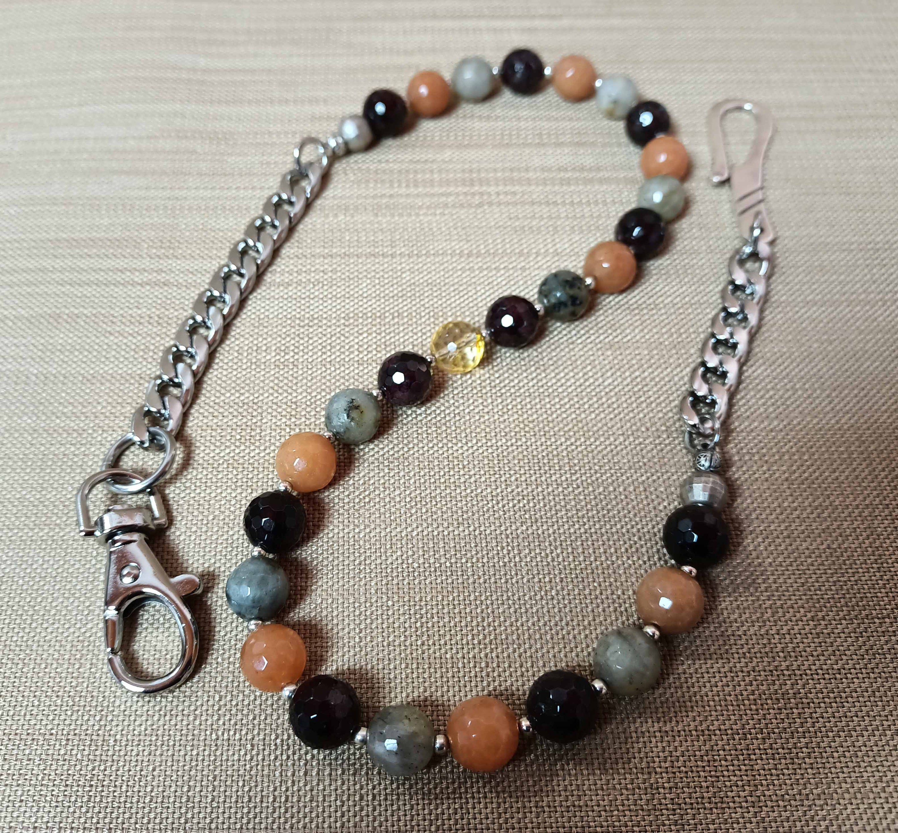 Elemental Core – Gemstone Wallet Chain with 925 Silver
