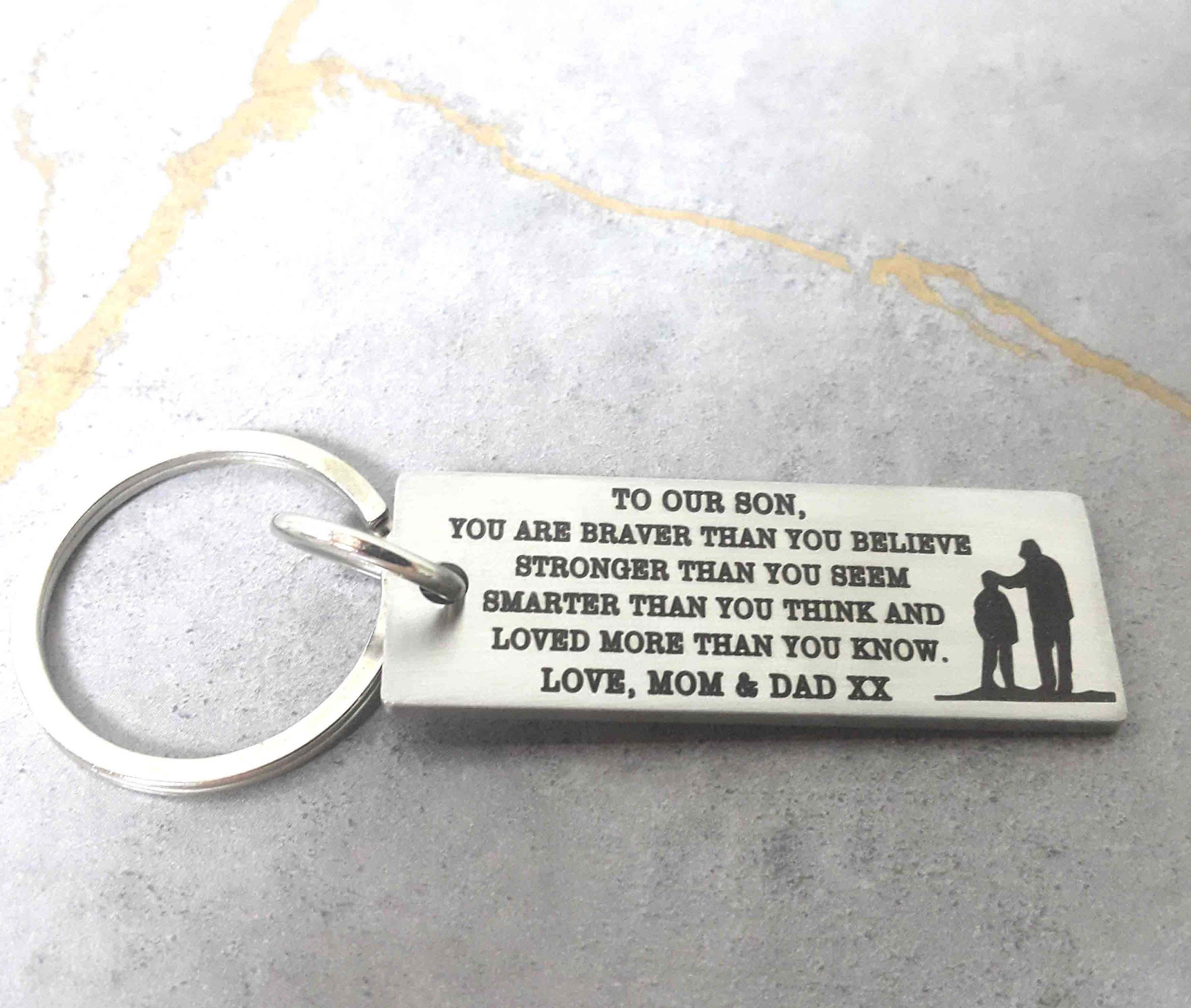 To My Son Keychain, Gift for Son, Inspirational Engraved Keychain, Birthday Gift for Son, Graduation Gift, Christmas Gift, Father's Day Gift