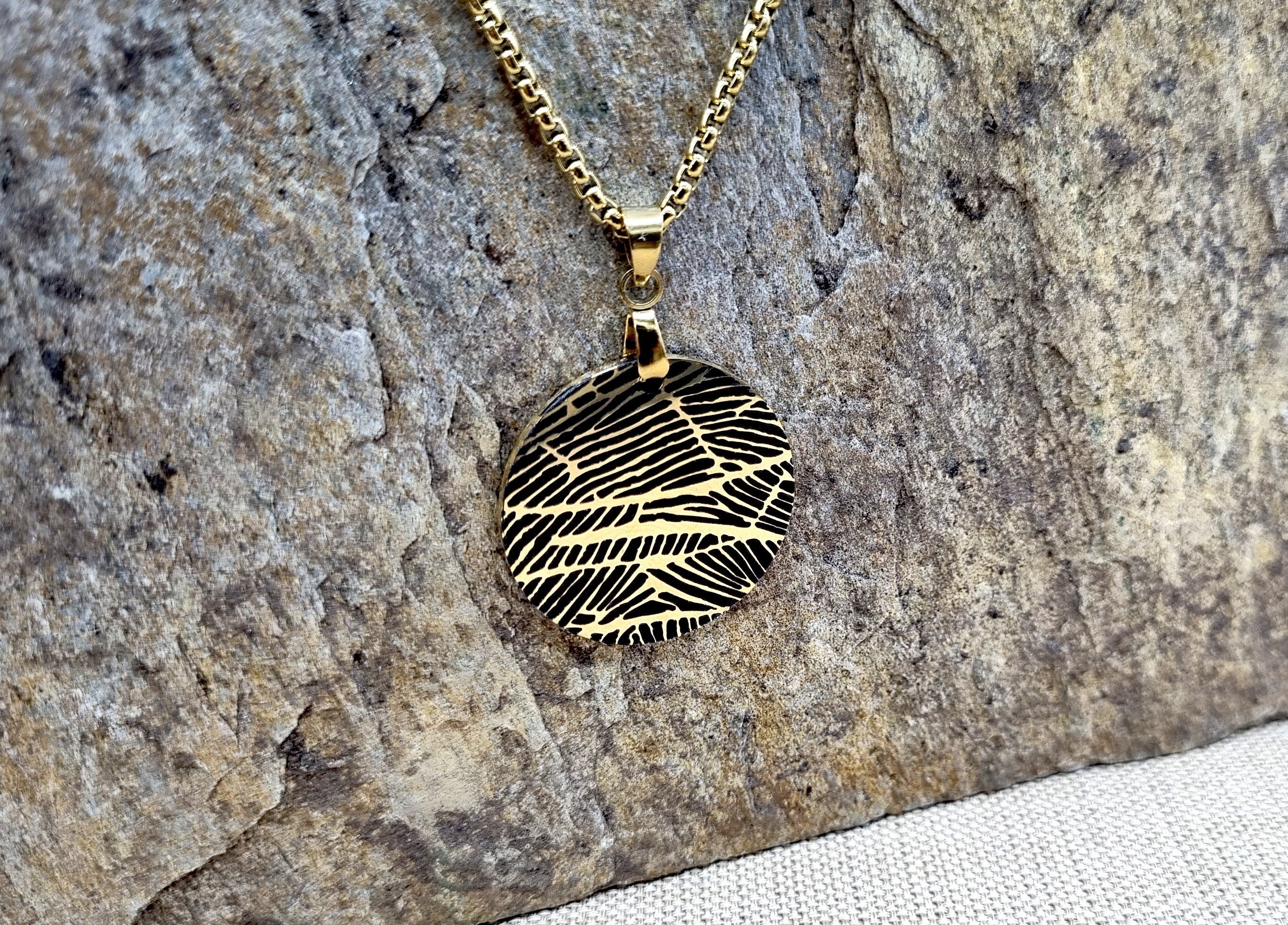 Personalized Fingerprint and Handwriting Circle Pendant Necklace - Silver Finger Print Impression Pendant - Keepsake Memorial Jewelry