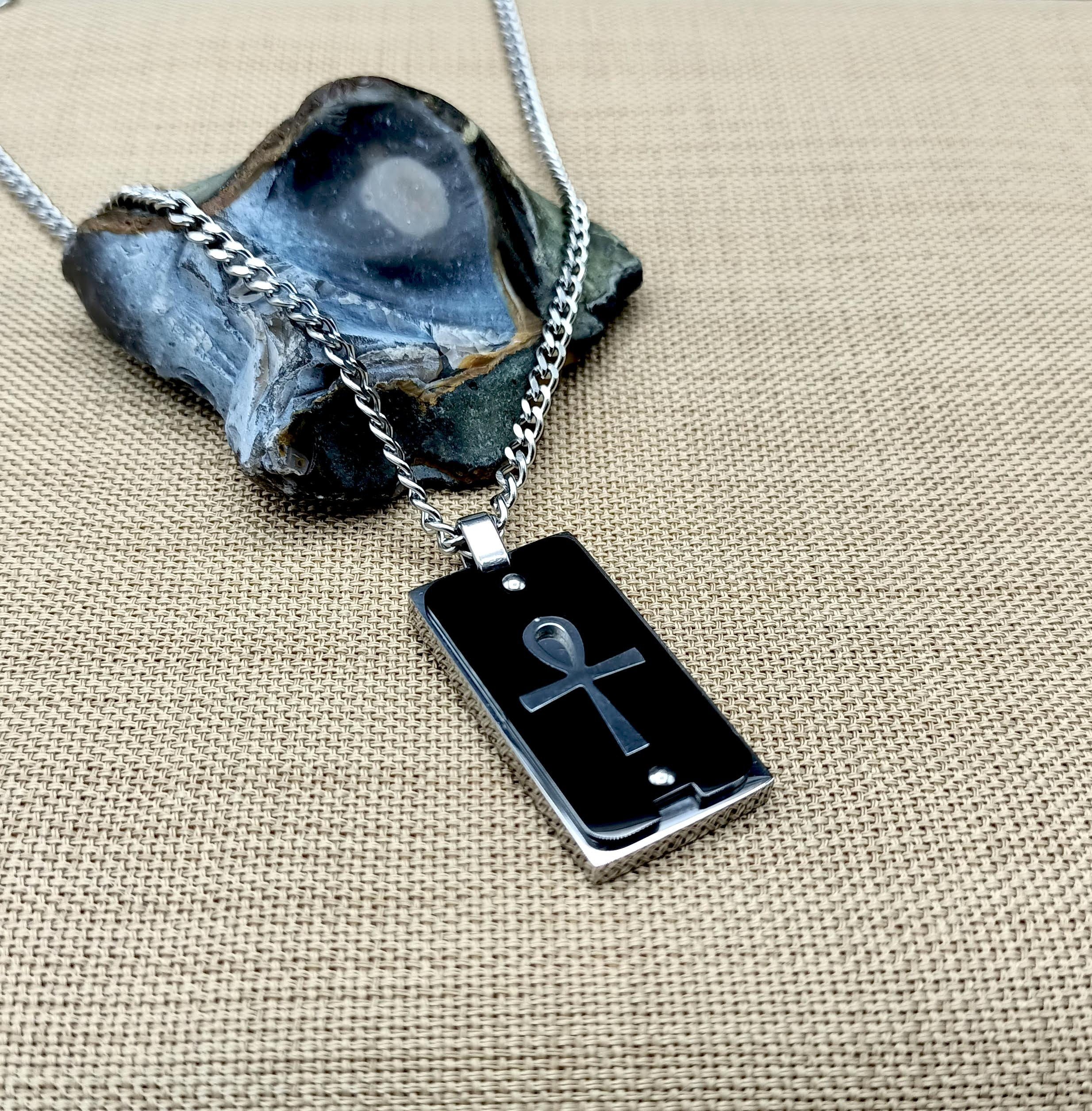 Ankh Kolye, Özel Paslanmaz Çelik Ank Takı, Su Geçirmez Erkek Kolye, Ankh Haç, Mısır Ankh Kolye Kolye