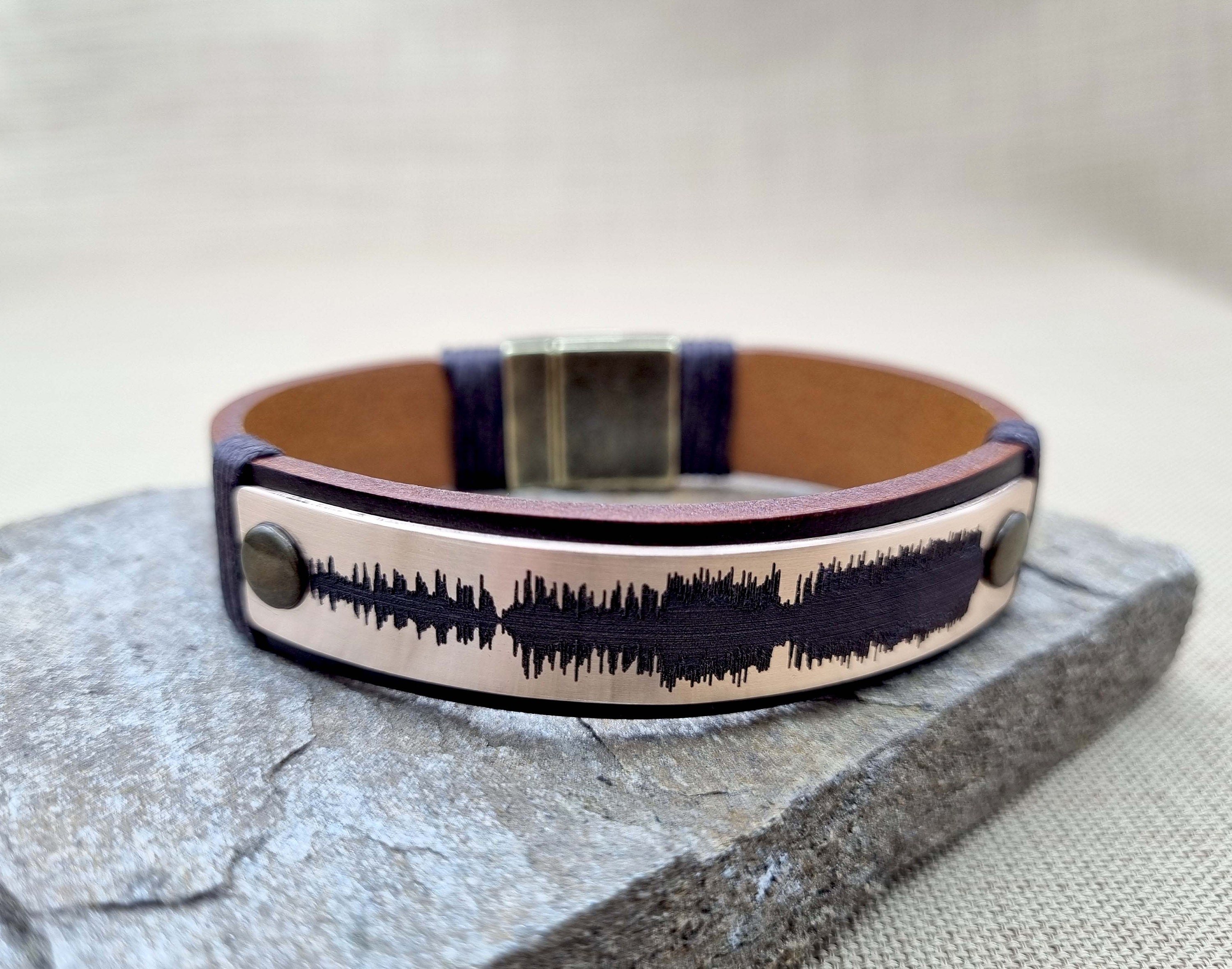 8th Anniversary Bronze Bracelet with Voice or Song QR