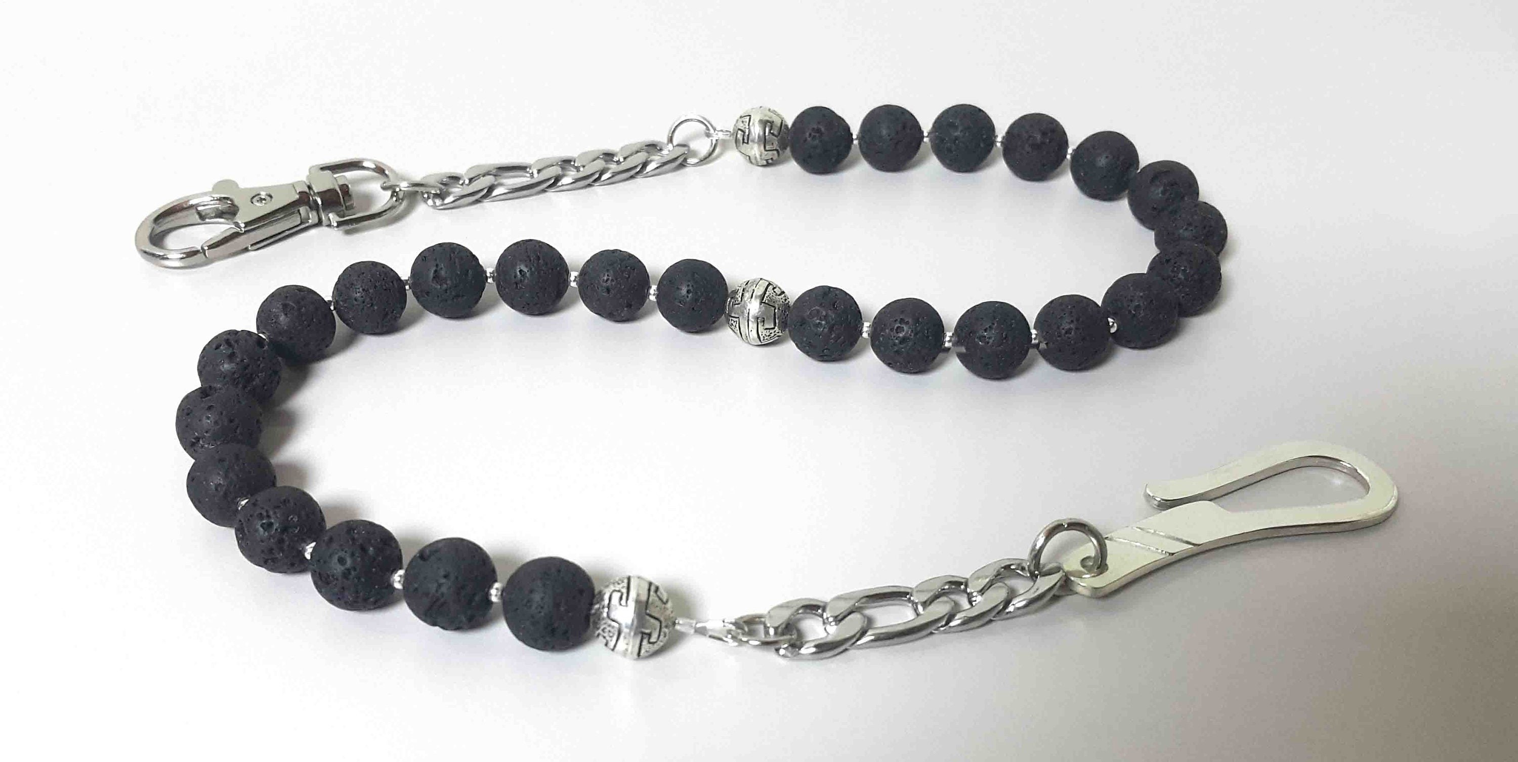 Core Strength – Lava Rock Wallet Chain with 925 Silver