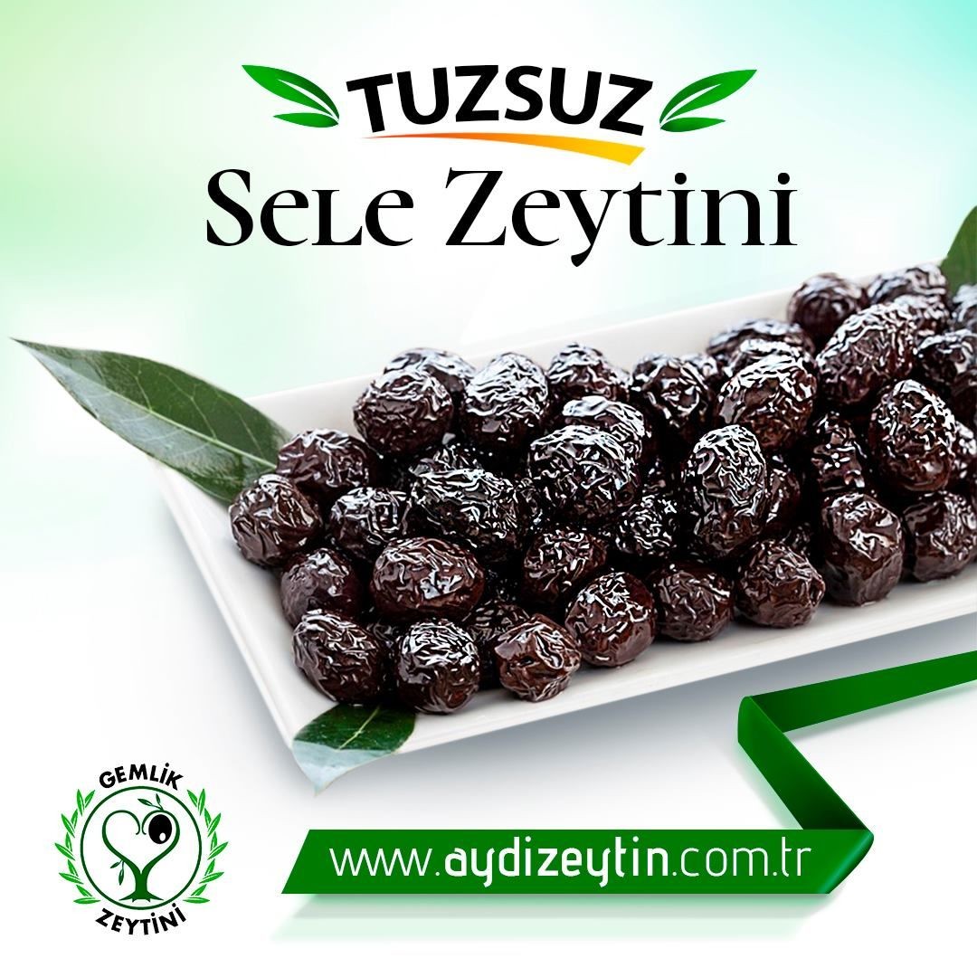 Tuzsuz Kuru Sele Sofralık Gemlik Siyah Zeytin 1 Kg