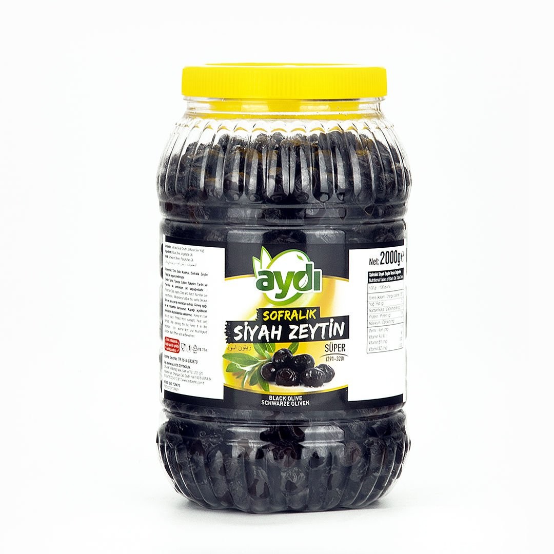 Süper Sofralık Gemlik Siyah Zeytin 2 Kg