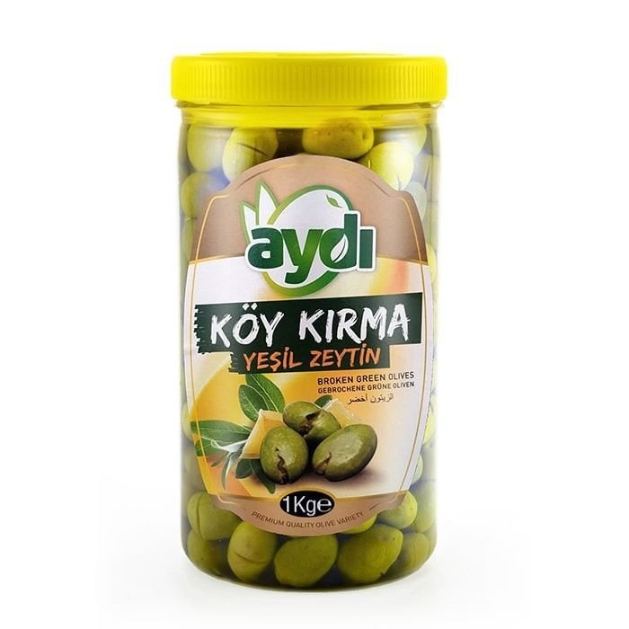 Taze Gemlik Köy Kırma Yeşil Zeytin 1 Kg