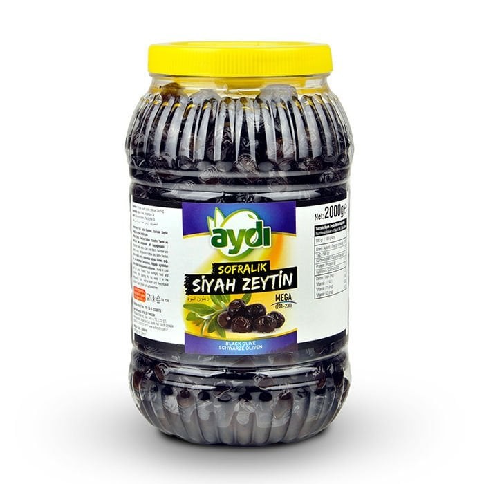 2 Kg pet * 12  Adet Mega Sofralık Gemlik Siyah Zeytin 231-260 kalibre