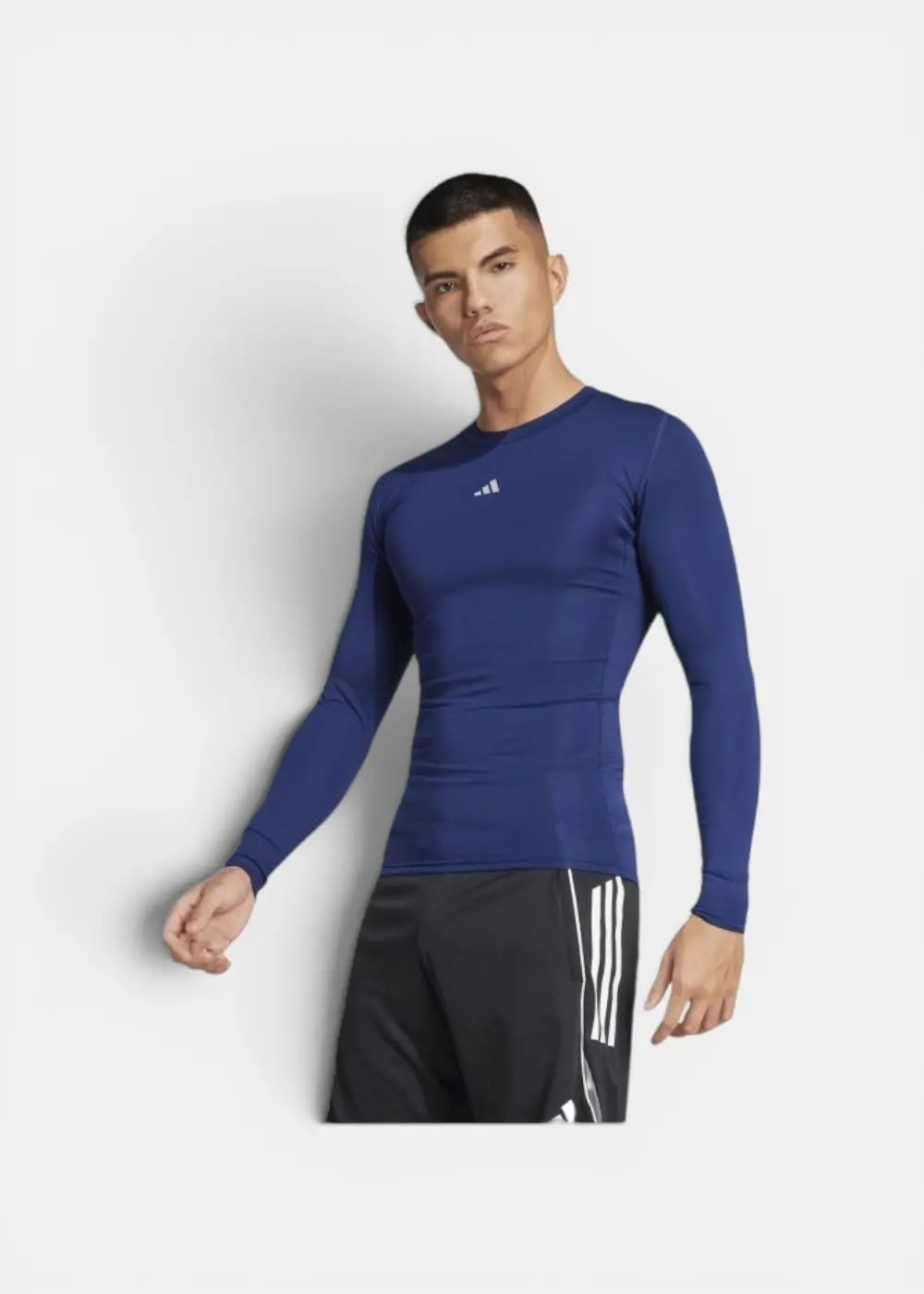adidas TF LS TEE M JP2927 Lacivert Erkek Spor Tişört