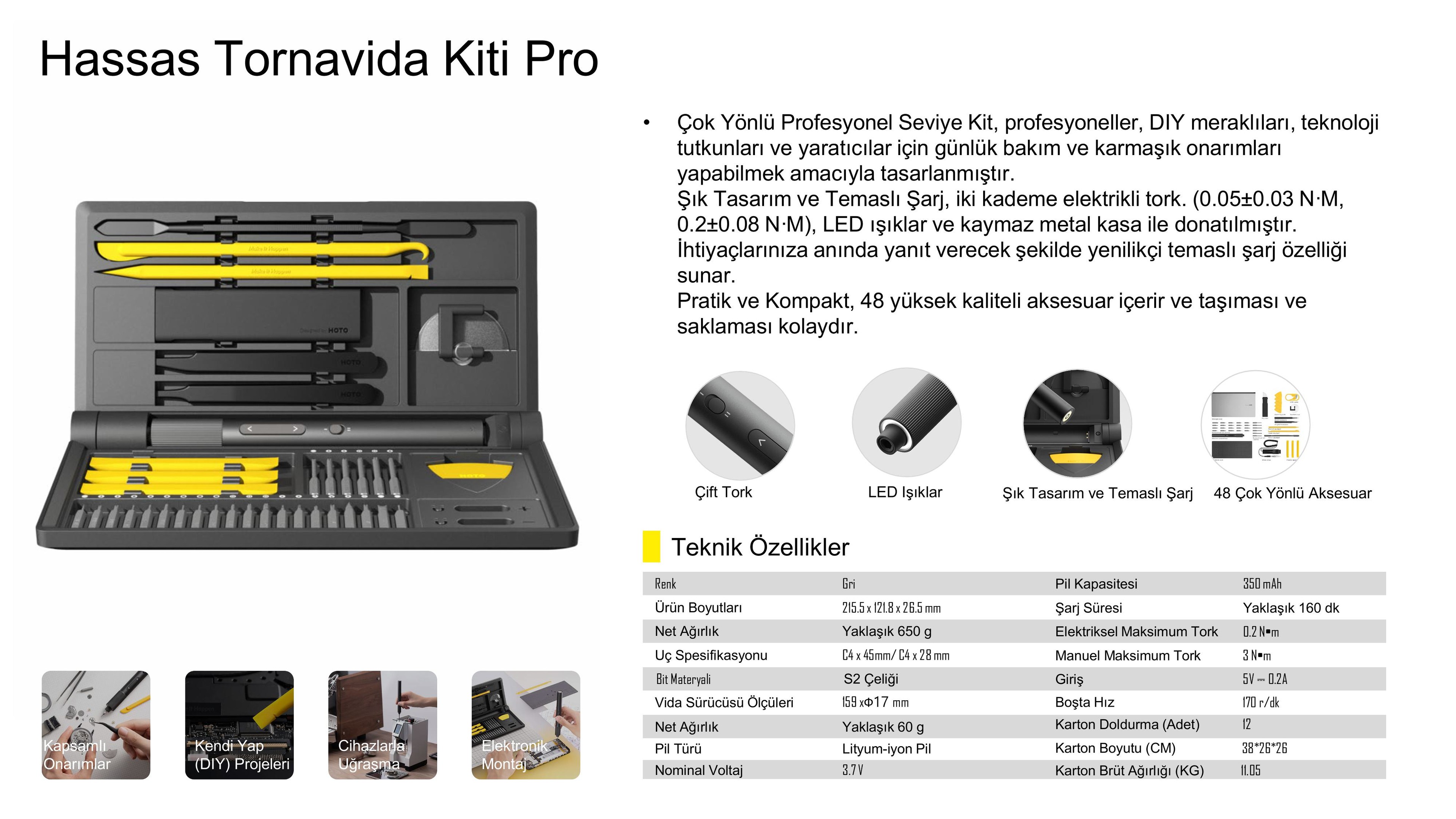 HOTO Hassas Tornavida Seti Pro QWLSD012