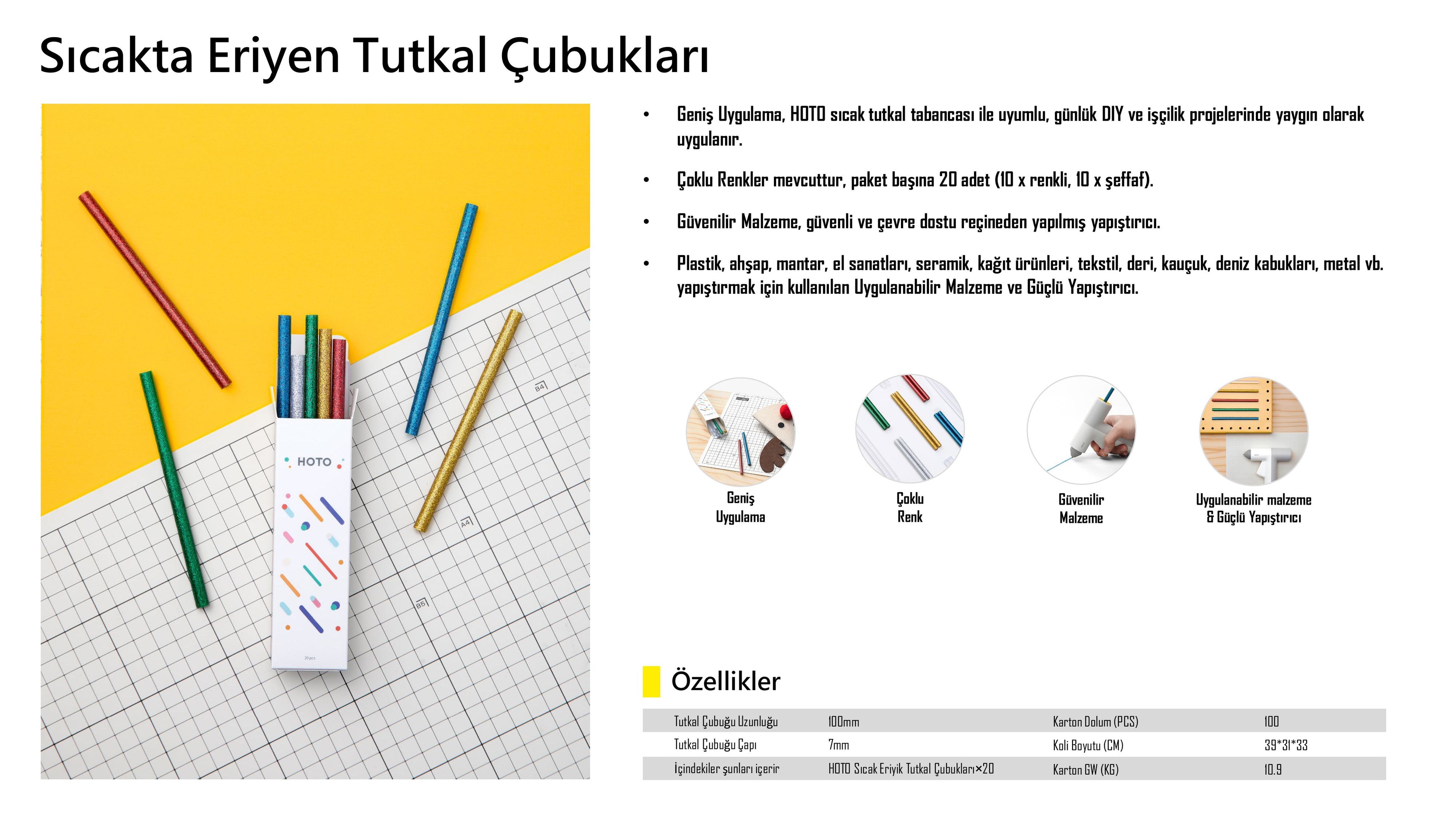 HOTO Sıcakta Eriyen Silikon Çubuklar QWRJB001