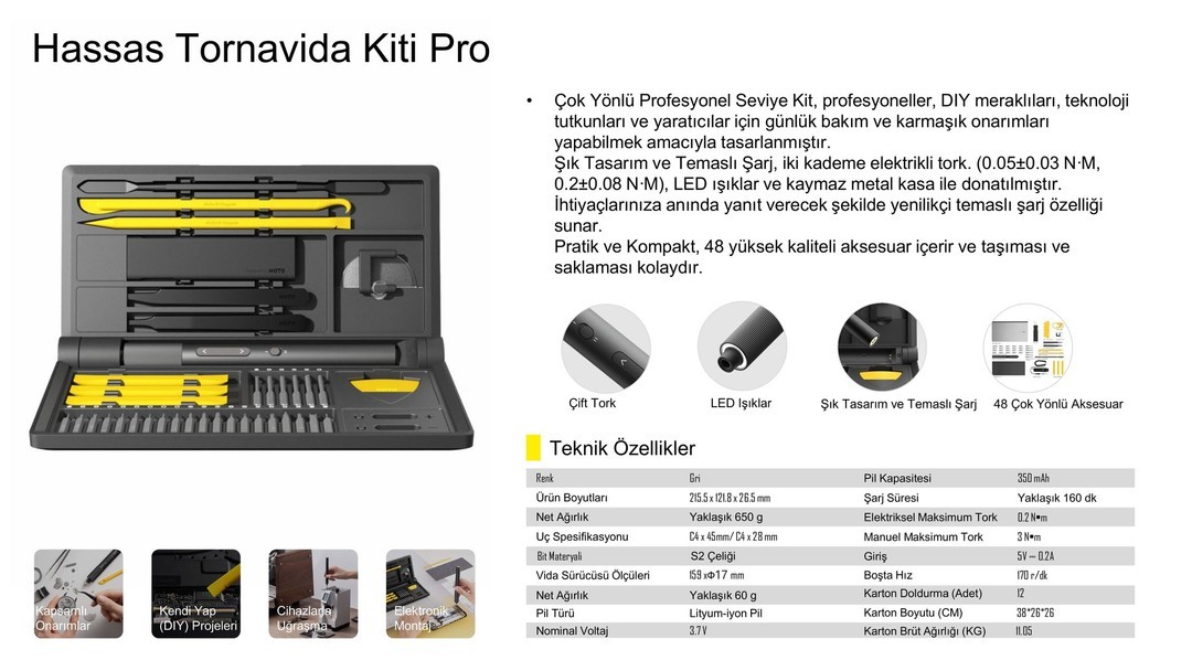 HOTO Hassas Tornavida Seti Pro QWLSD012