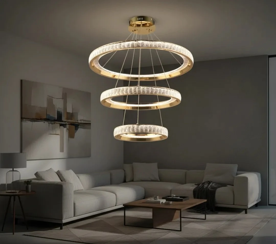 Lüks Dairesel LED Salon Avizesi – Modern ve Gösterişli Tasarım SK14500