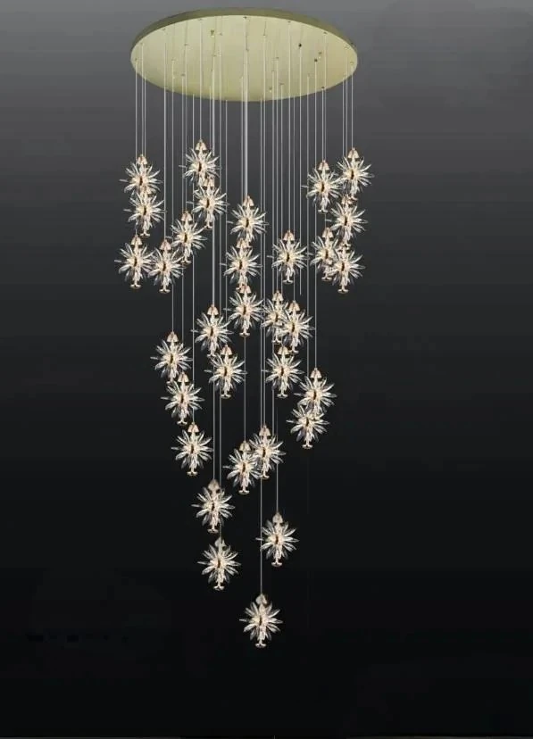 Merdive Boşluğu Avize Modelleri Kristal Taşlı 2025 SK8459