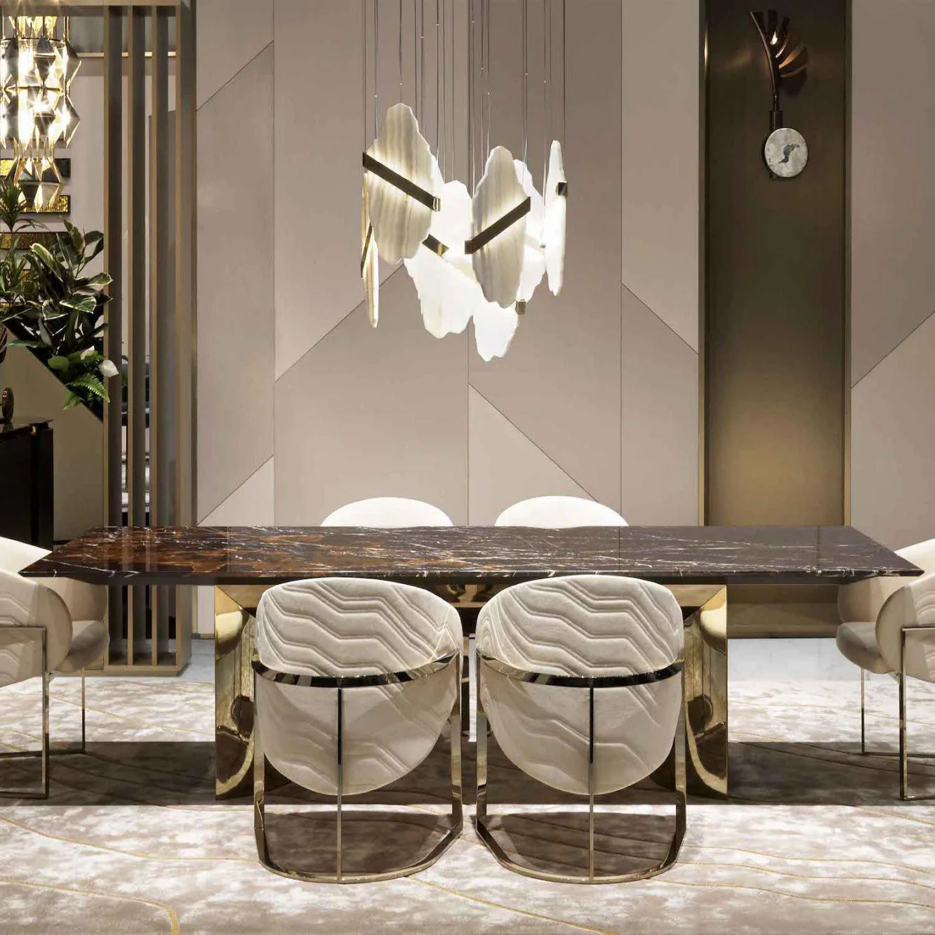 Mermer Sarkıt Avize Galeri Boşluğu aydınlatma 