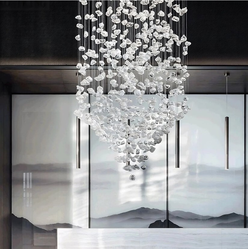 Villa Merdiven Boşluğu İçin Kristal Avize 