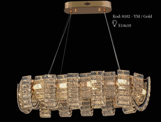 Yemek masası üstü kristal avize
