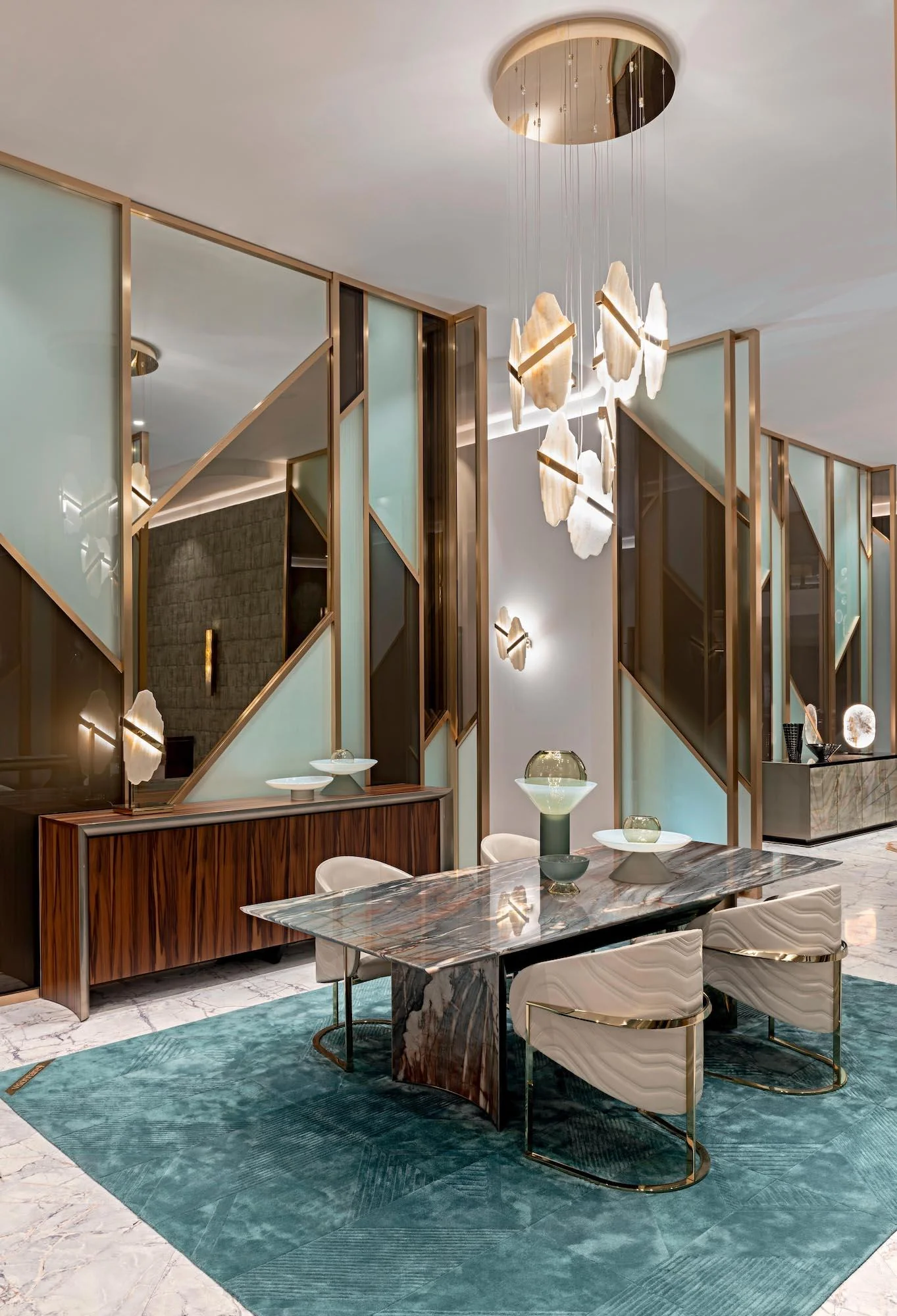 Mermer Sarkıt Avize Galeri Boşluğu aydınlatma 