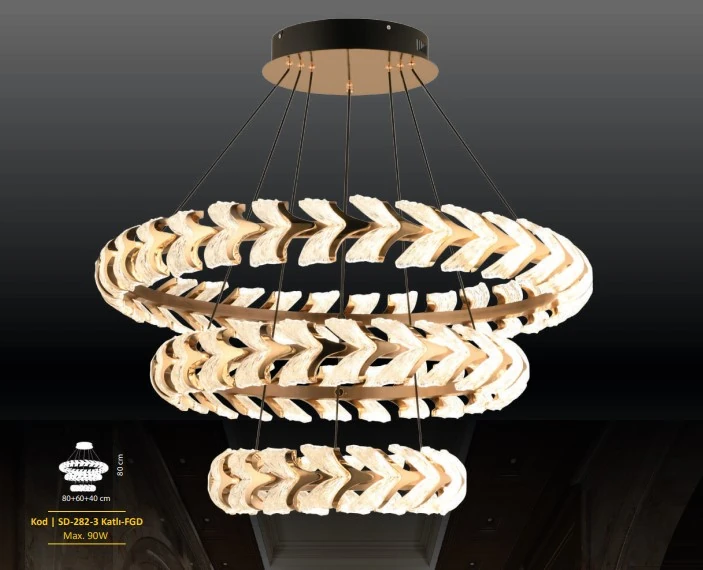 Modern Kristal Taşlı Salon Avize Modelleri SK3789